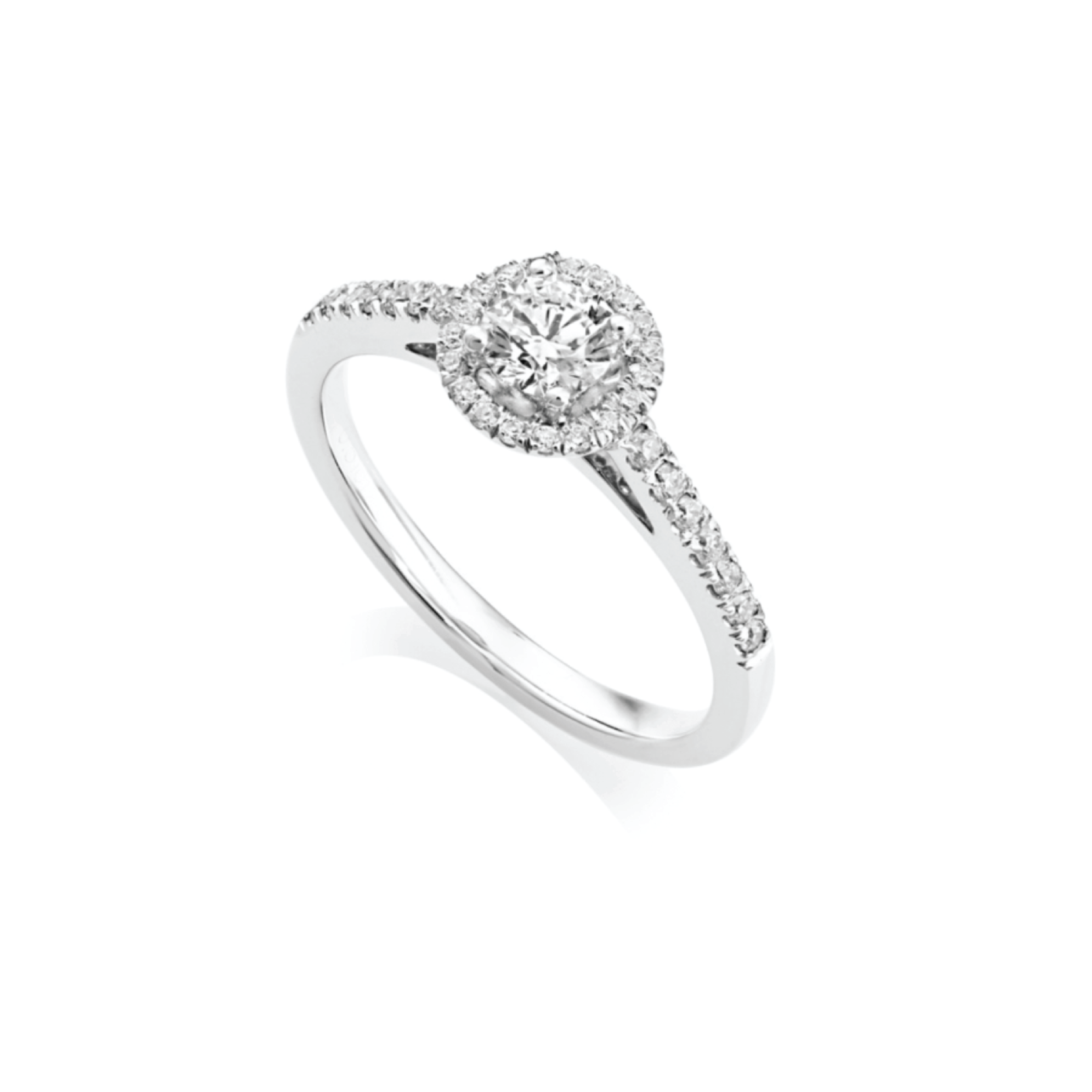 Brilliant Cut Diamond Halo Ring in Platinum 0.72ct GIA
