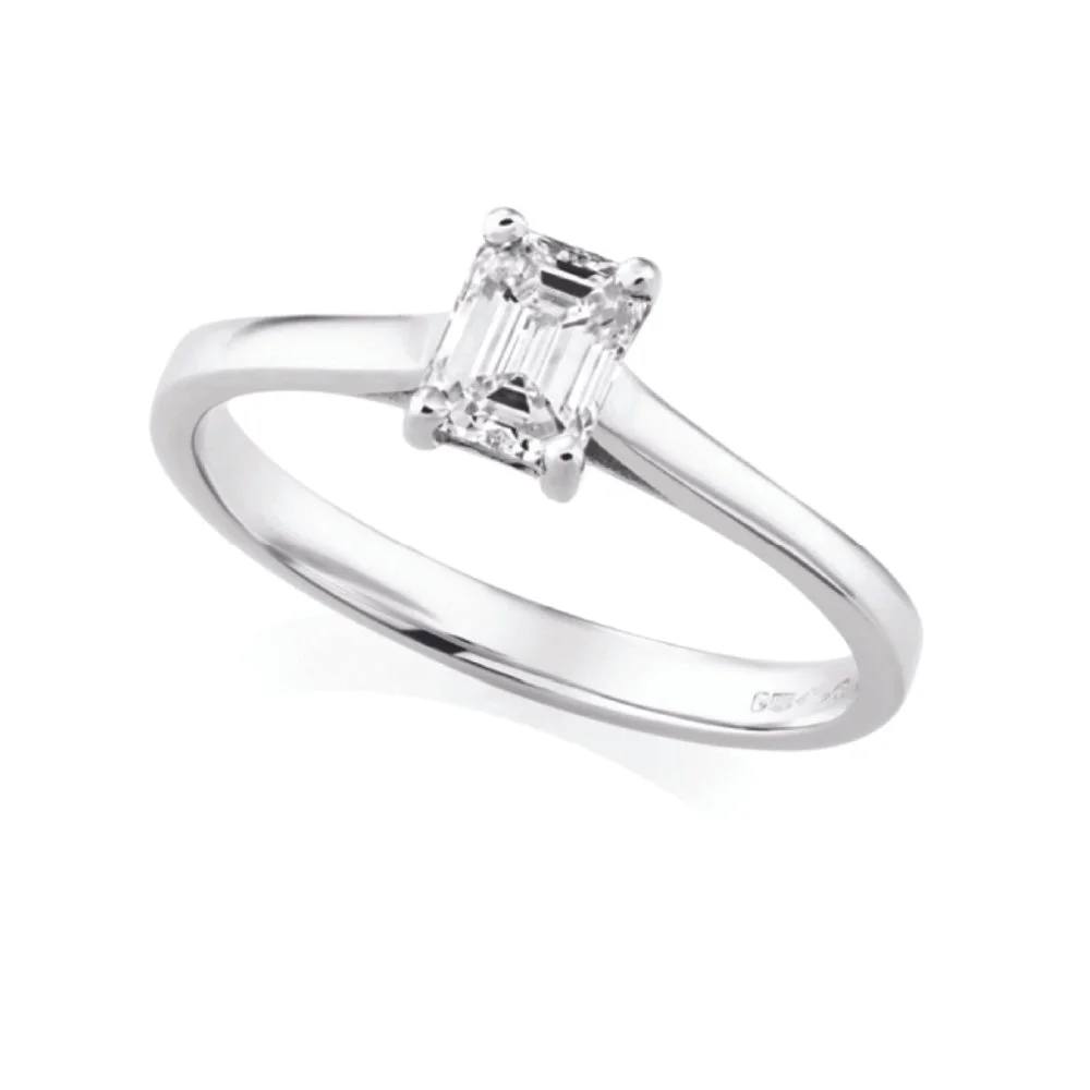 Platinum Emerald Cut Ring 0.50ct GIA E SI1 GIA