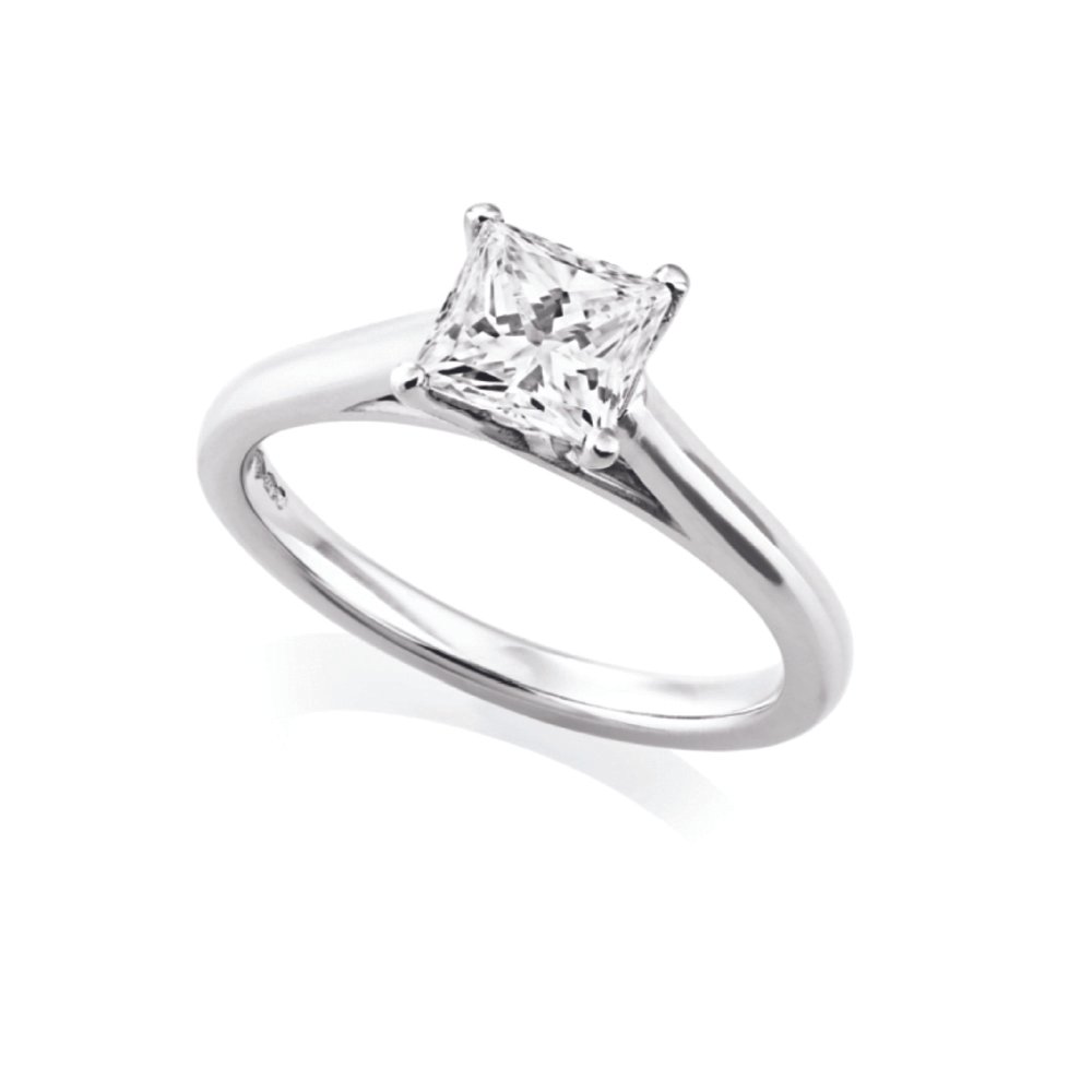 Platinum Princess Cut Diamond Ring 1.01ct GIA