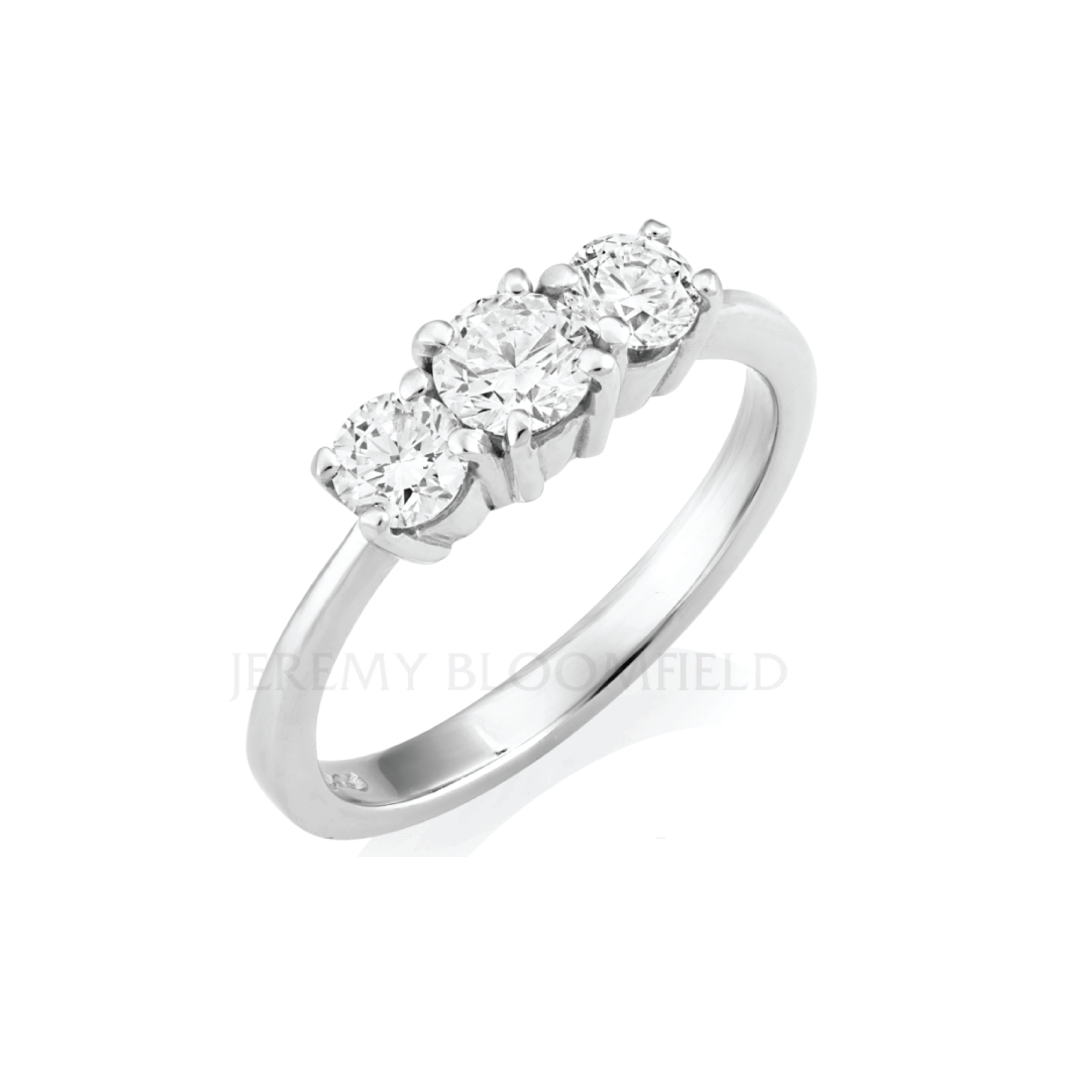 Tapered Platinum 3 Stone Diamond Ring 0.71ct GVS1 GIA
