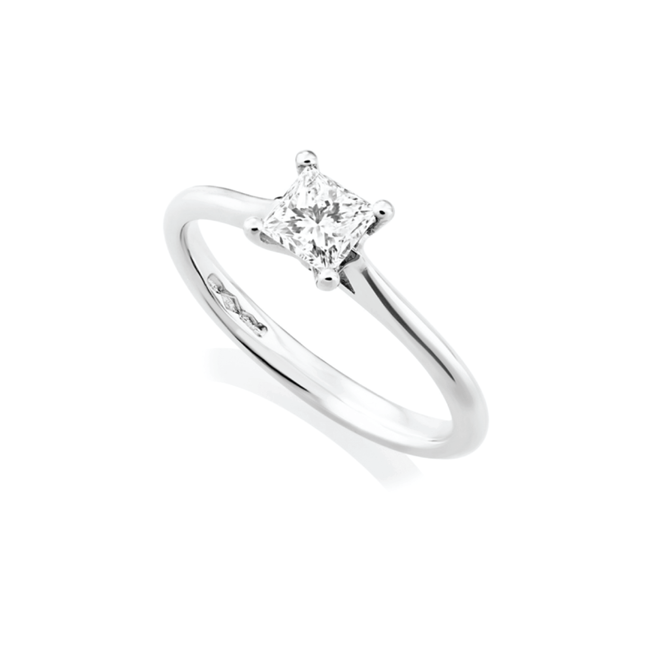 Platinum Princess Cut Diamond Ring 0.50ct EVS2