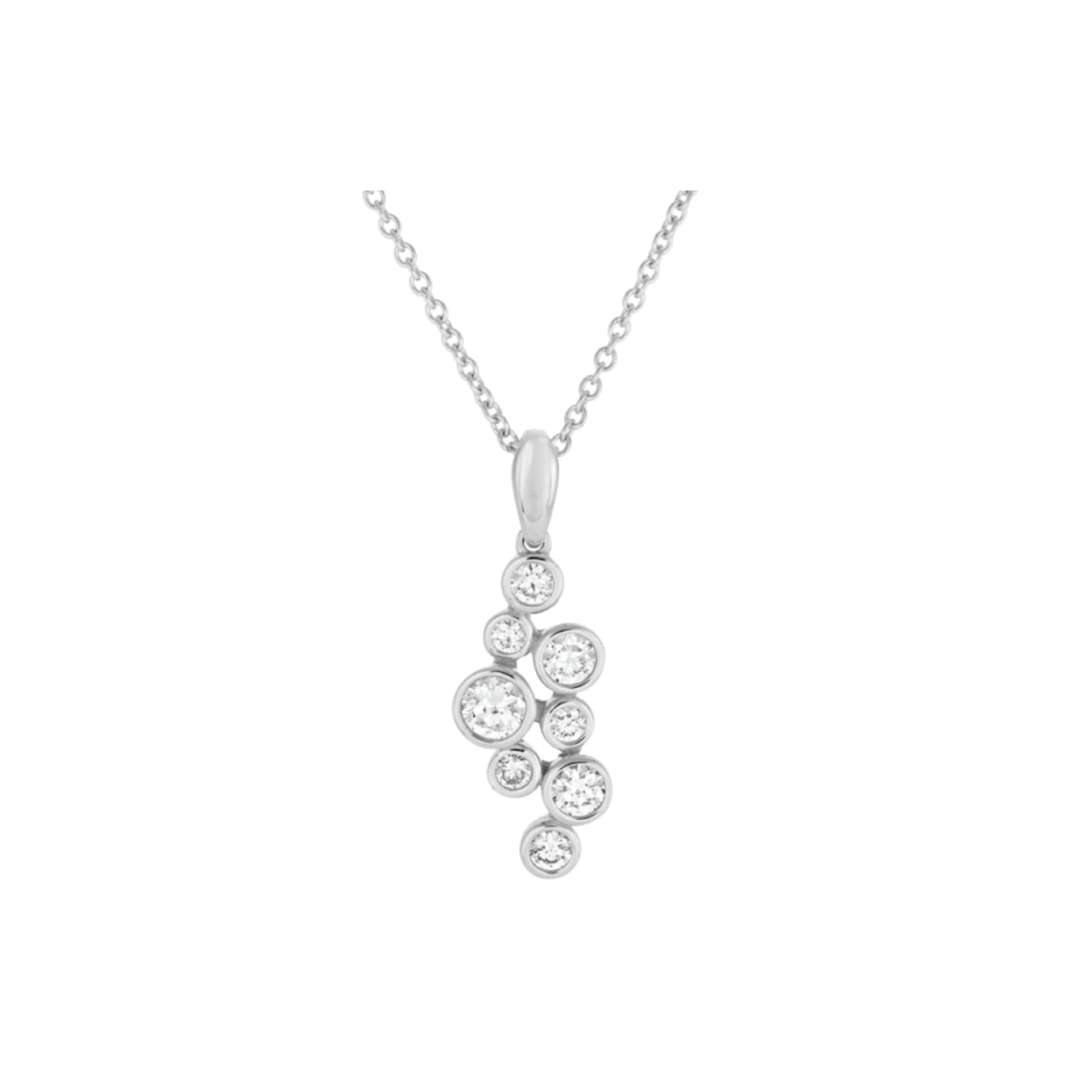 Diamond Raindrop Pendant in White Gold