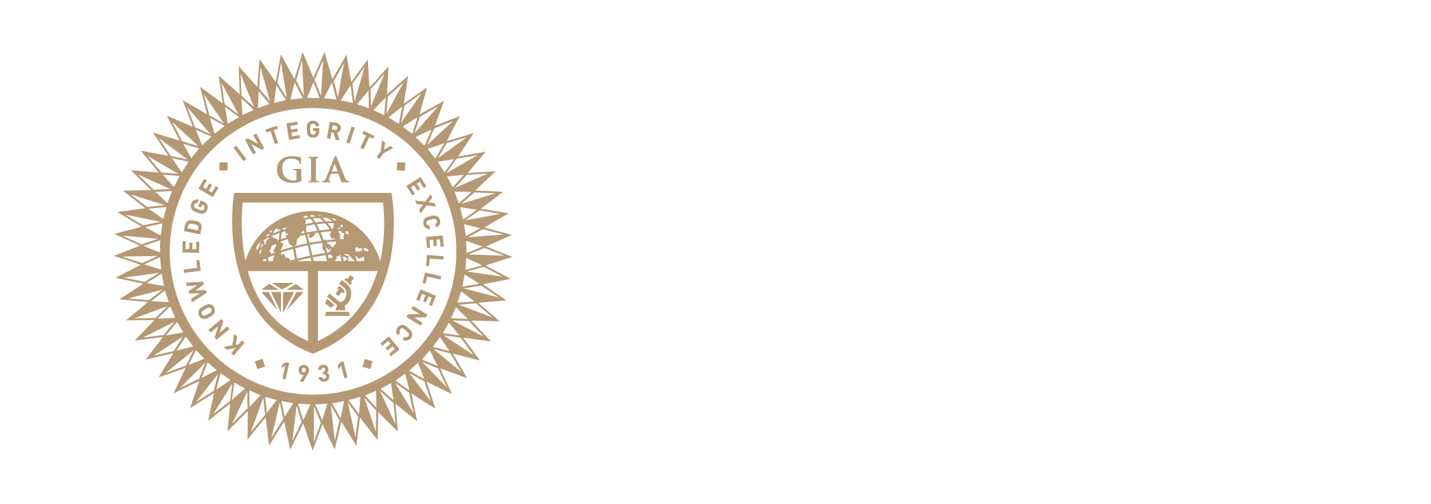 GIA logo with gold-colored emblem and white text on black background