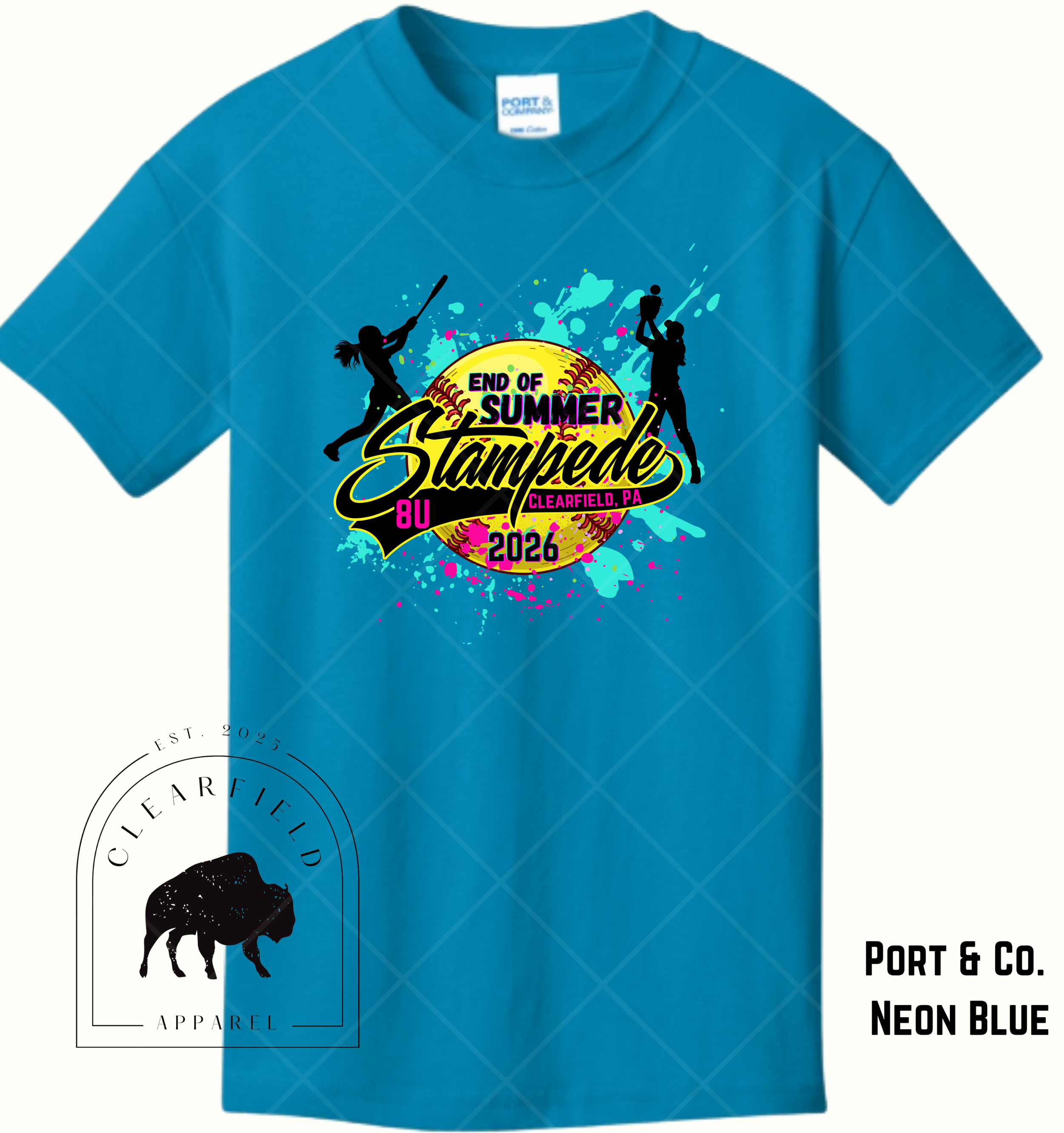 Neon Blue Summer Stampede T-shirt