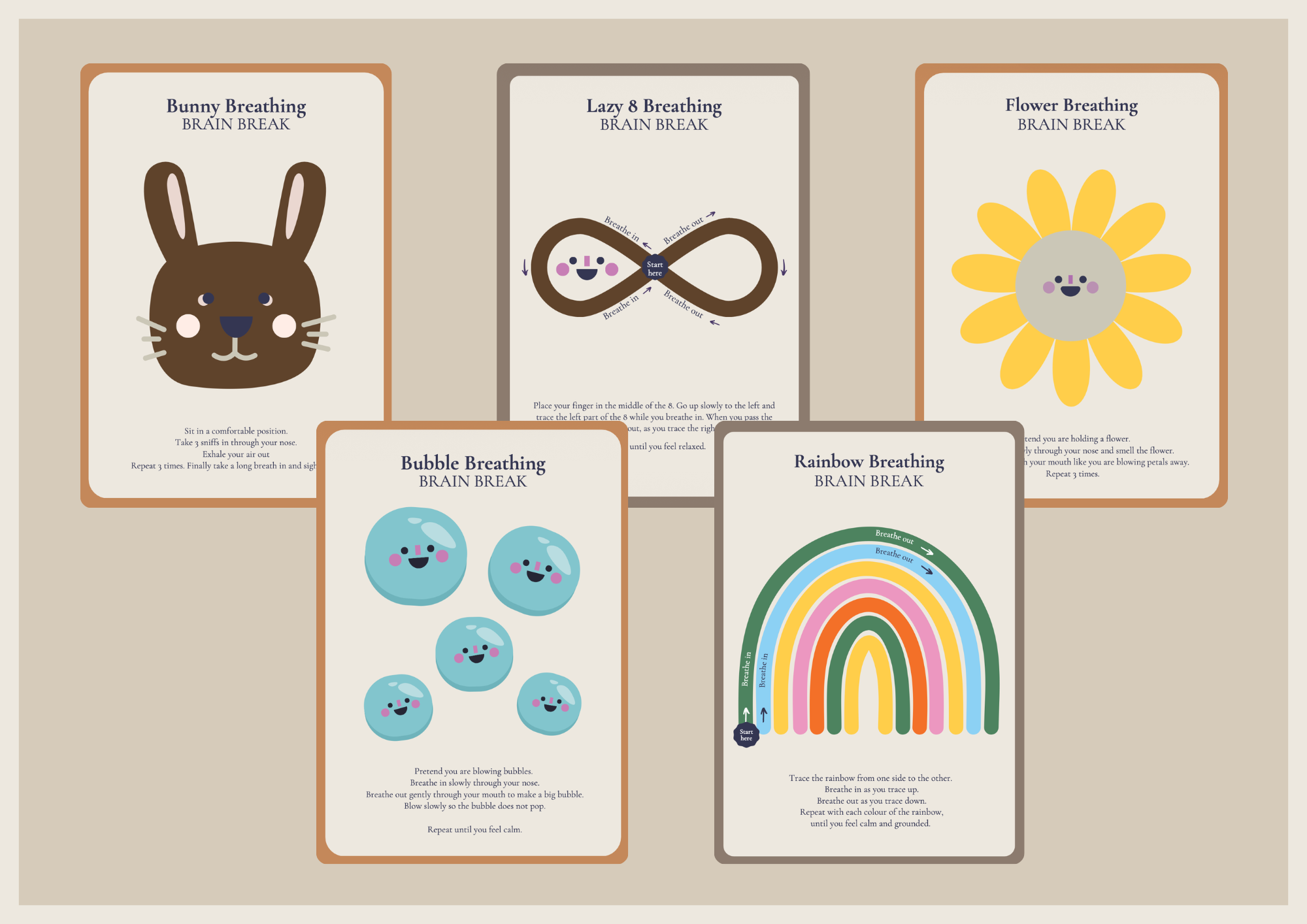 Calm Breathing Posters