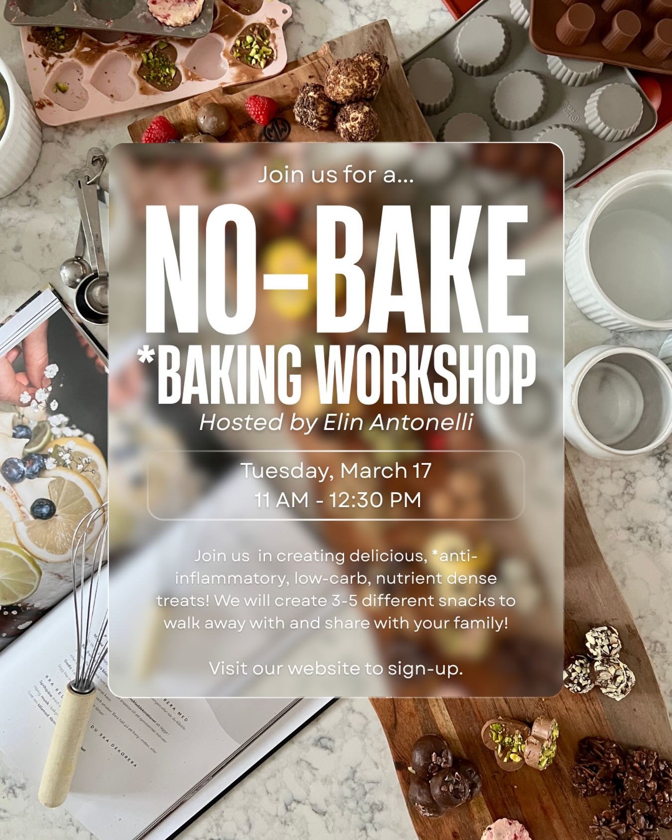 Happening next week! We had to push the date back, which means you have more time to sign-up :) come make some healthy alternative snacks to bring home to you and your family! Visit the link in our bio to sign-up 🌷