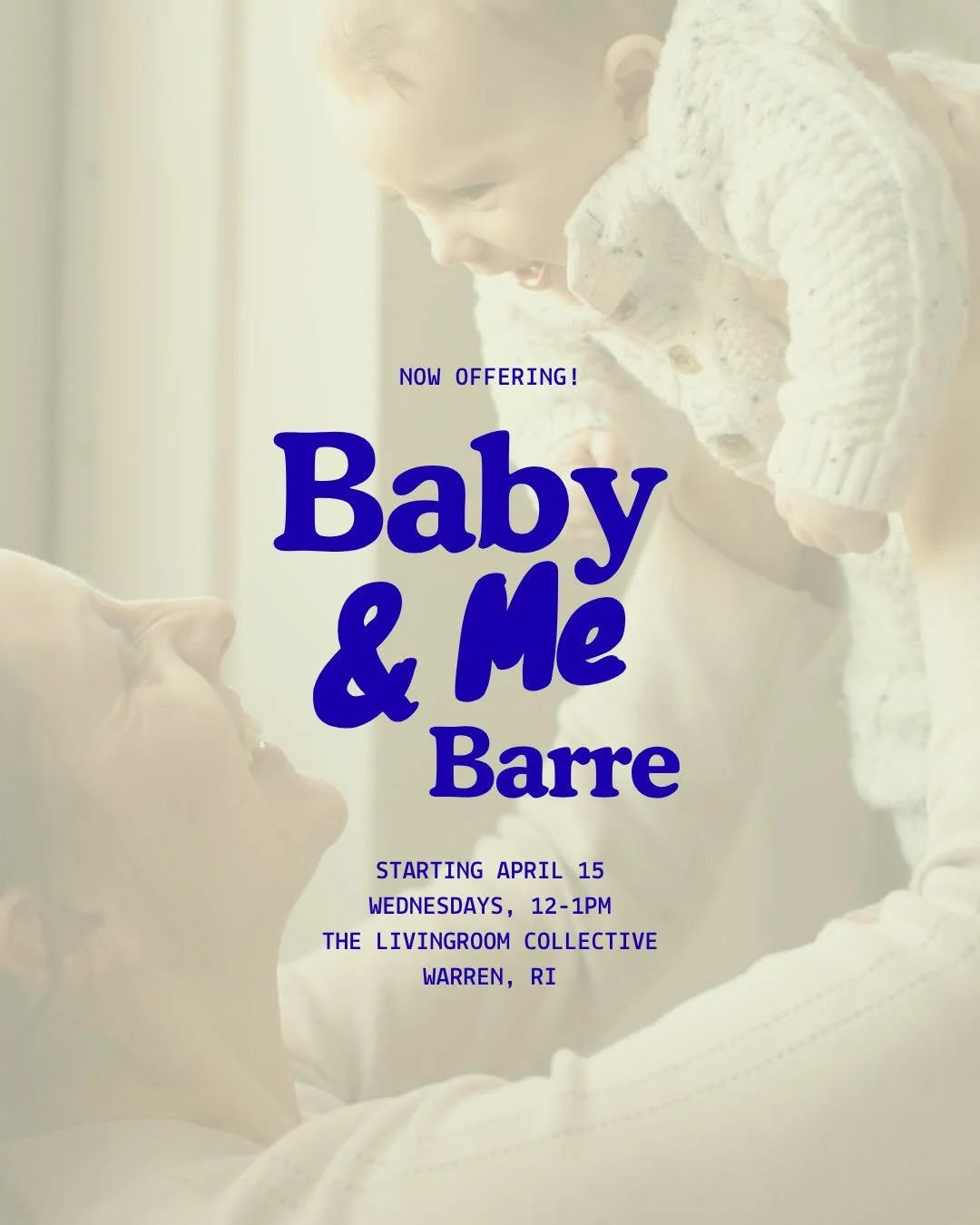 You guys have been asking for it and we finally are making it work! Introducing Baby &amp; Me Barre classes, hosted by Kayla Koury :)

Join us starting next Wednesday, April 15th, from 12-1pm  for our first class. This class runs for 4 weeks. We cann