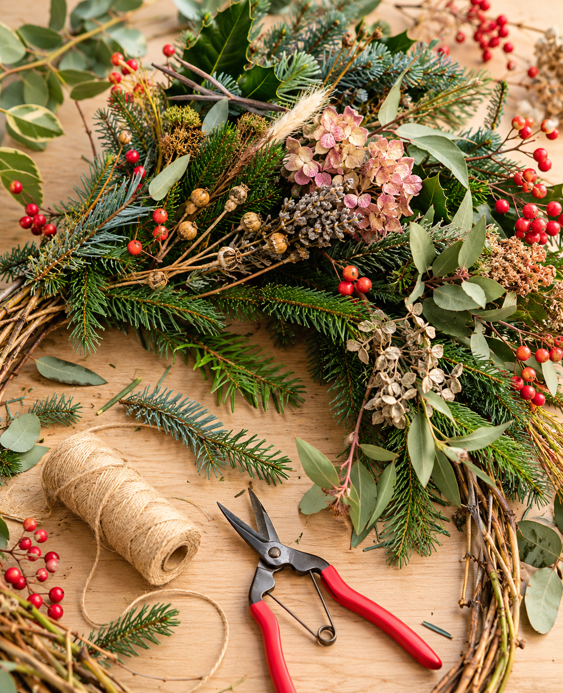 🌿Sustainable Festive Wreath Making Workshop at Box Flower Studio