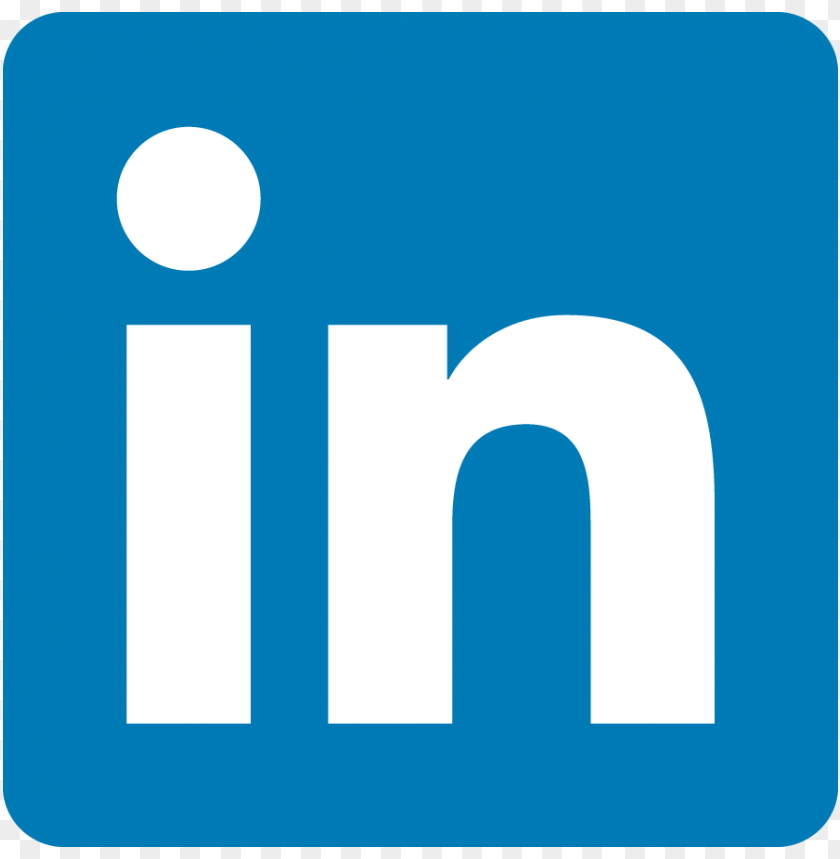 LinkedIn logo with white lowercase 'in' on a blue square background.