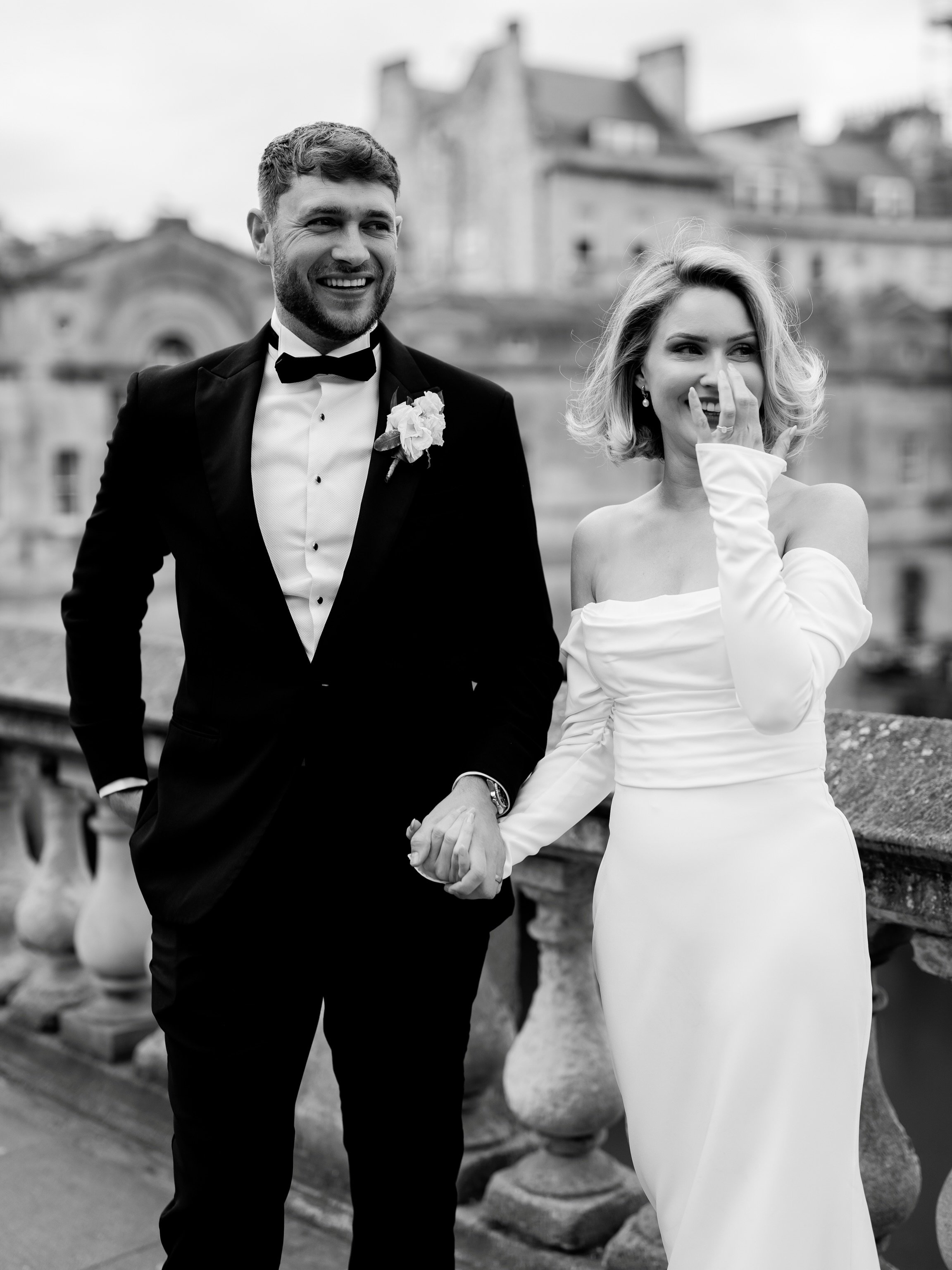 Black &amp; white frames from Becca and Dan&rsquo;s absolutely stunning day in Bath 🤍

&ldquo;I&rsquo;m speechless!!! Wow we&rsquo;ve just looked at these together in our hotel and they are incredible 10/10 no notes&rdquo; 

A huge congratulations t