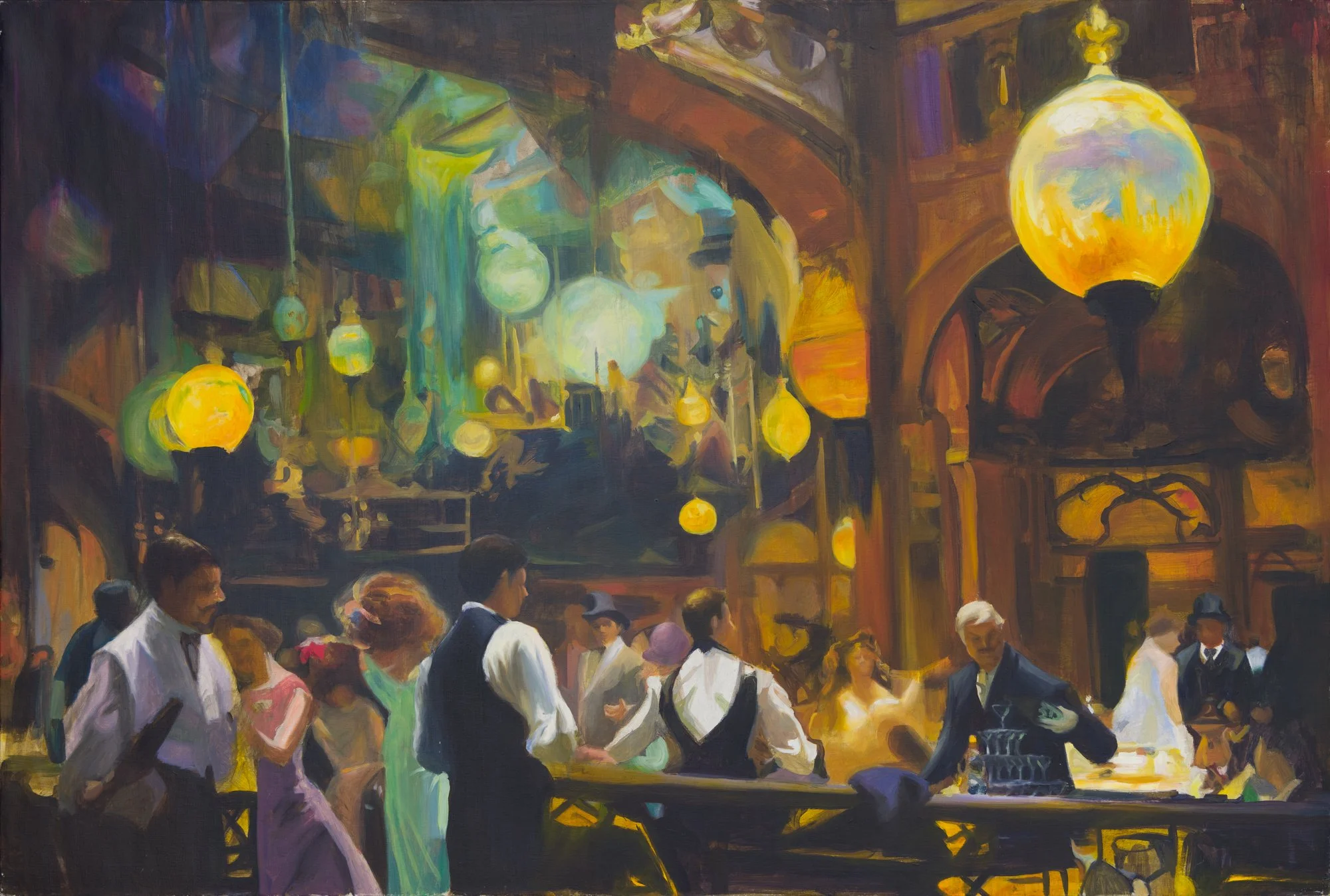 Champagne Shower,
30" x 44",
Oil on Linen