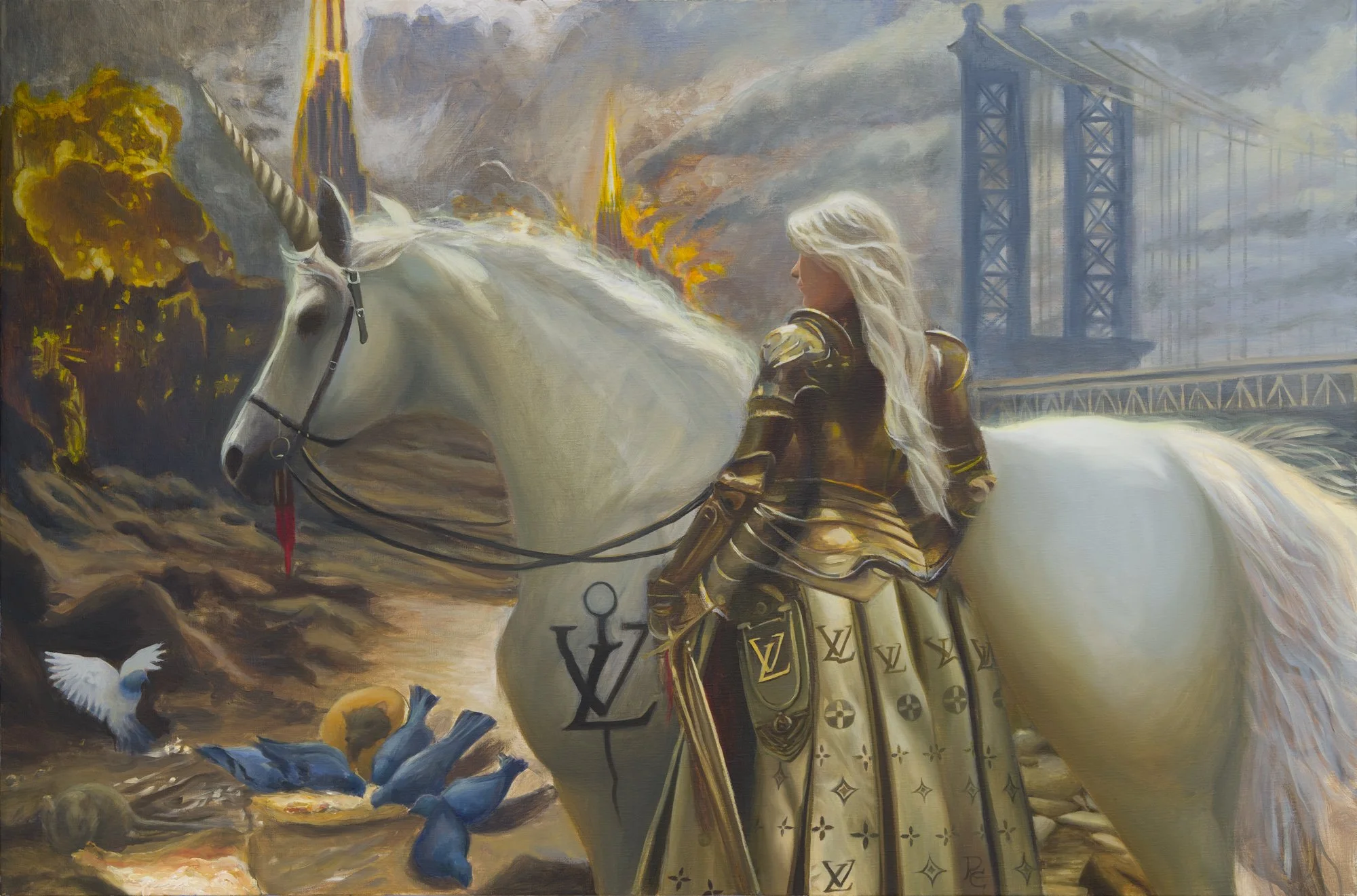 Late Stage Capitalism,
Oil on linen,
32" x 48"