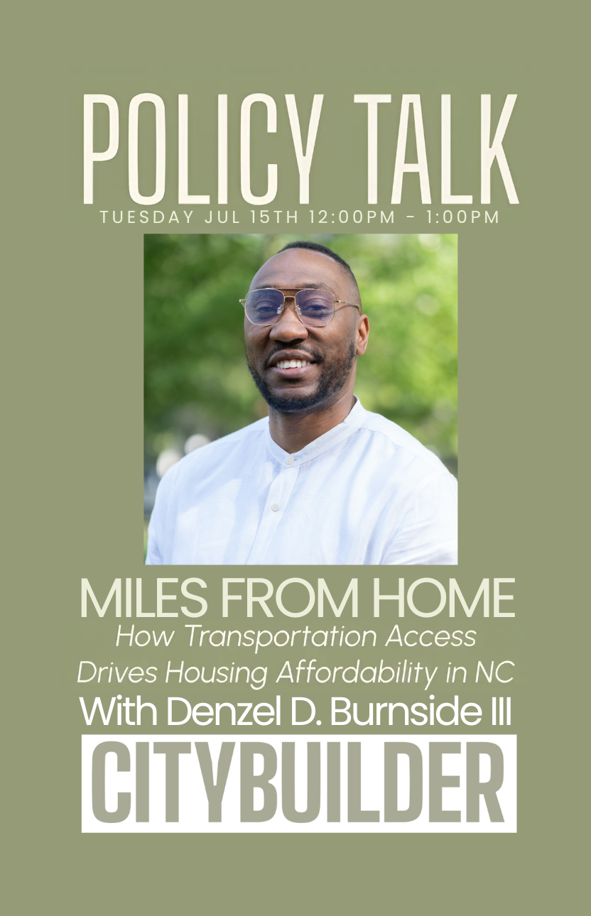 Denzel D. Burnside III to lead “Policy Talk” for CITYBUILDER Tuesday July 15th.