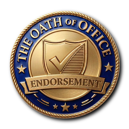 The Oath Of Office proudly endorses Ernest Wilkerson for his commitment to abide by, uphold, and espouse the priniciples and values of the Politician's Creed in the office of Bell County Commissioner, Precinct 4