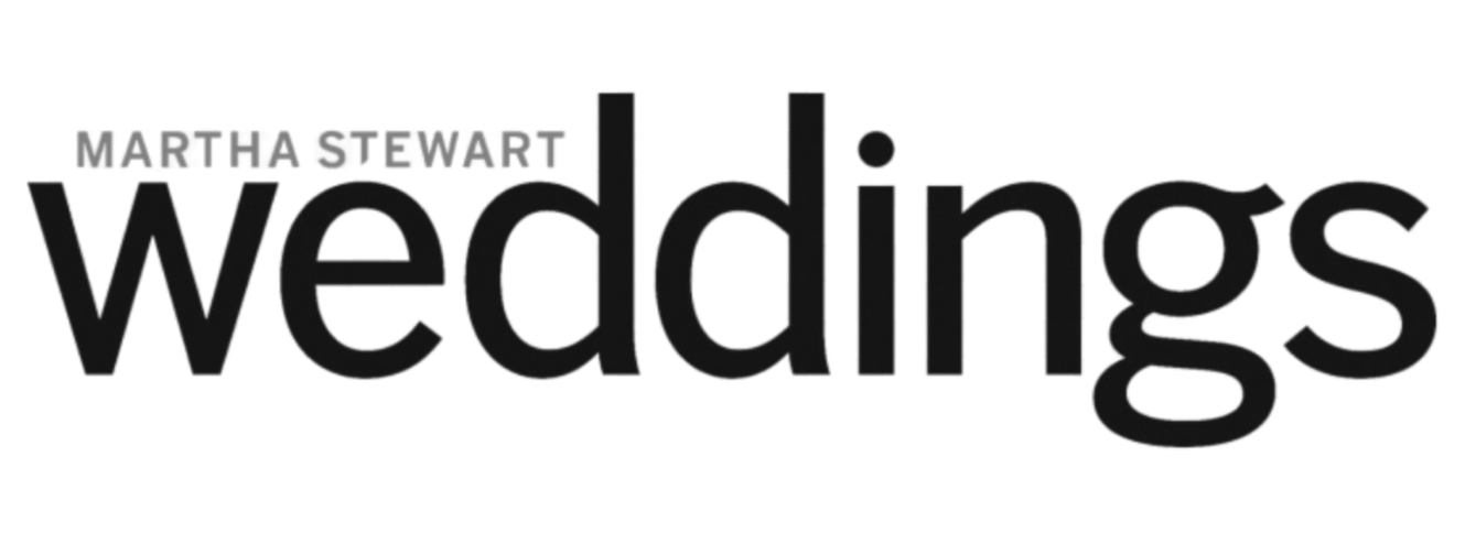 Text with the words "Martha Stewart Weddings" in a large black font and "Martha Stewart" in smaller text above it.