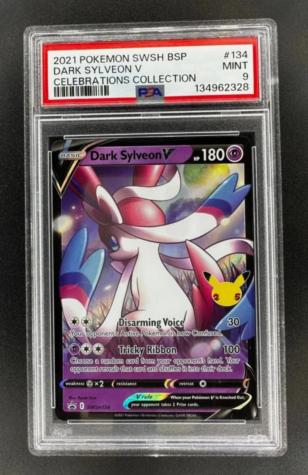 Dark Sylveon V Celebrations Collection 2021 Black Star Promo PSA 9