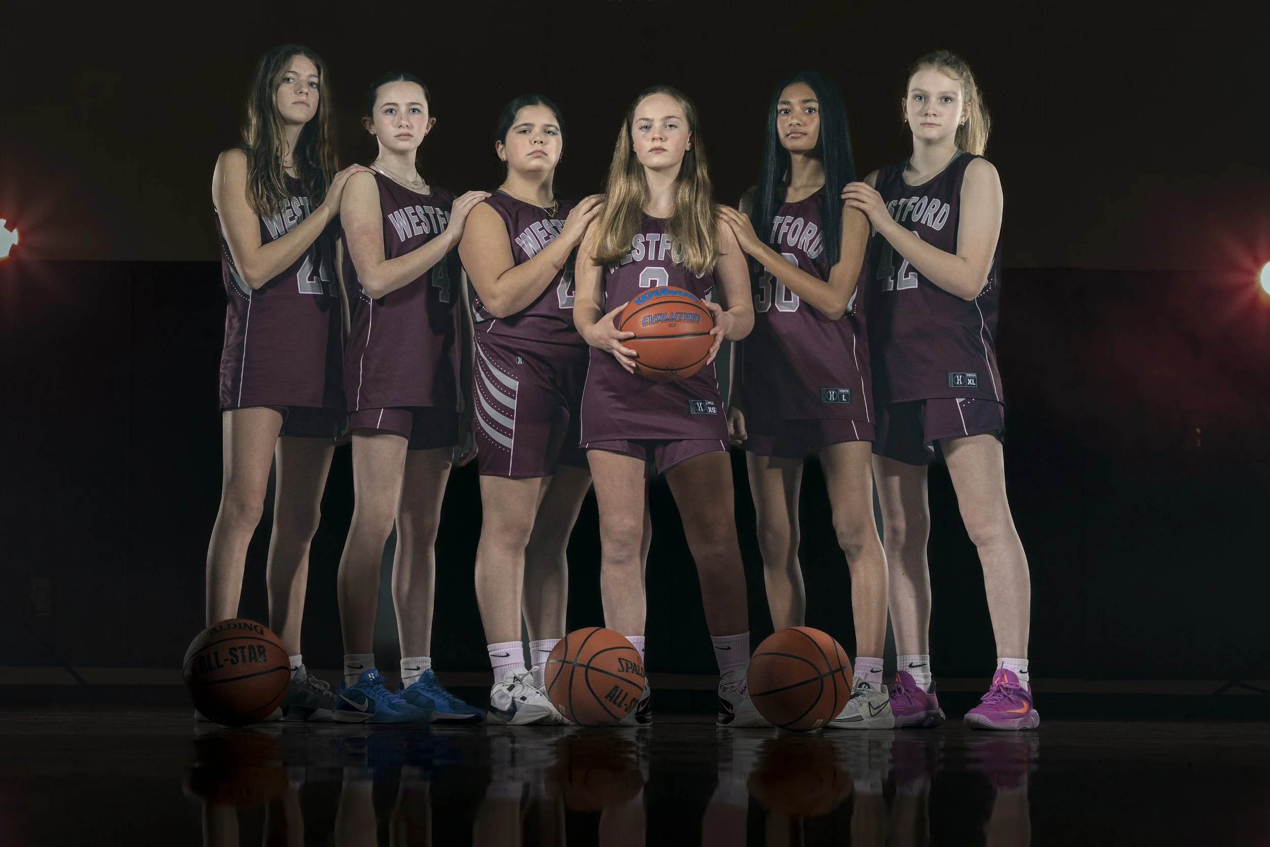 Girls basketball team photo in Westford Massachusetts by Fuel Media House