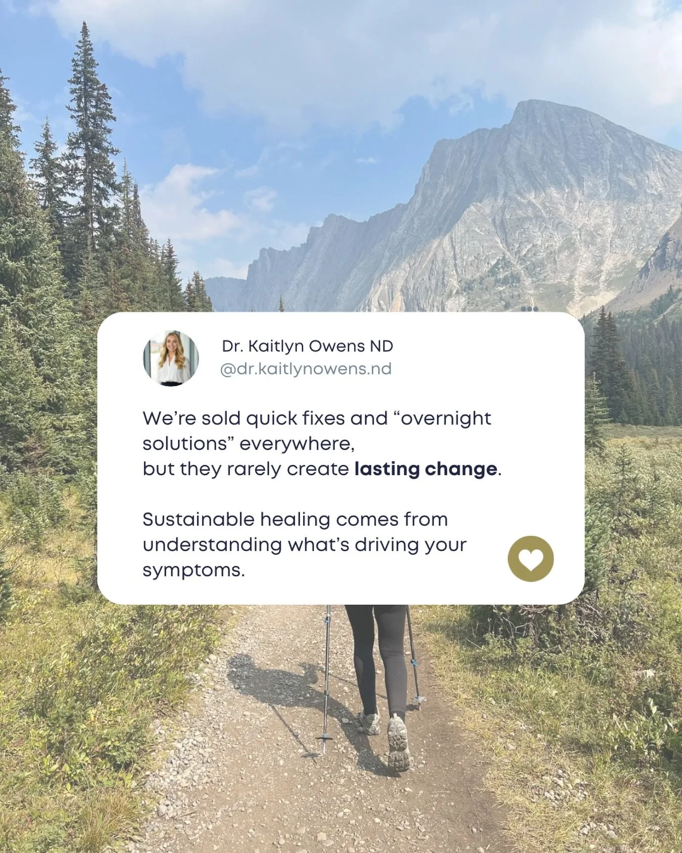 If your body isn&rsquo;t responding to quick fixes, it&rsquo;s not because you&rsquo;re doing something wrong. 

Chronic issues don&rsquo;t show up overnight&hellip;and they won&rsquo;t go away overnight either 👀

Sustainable healing is about suppor