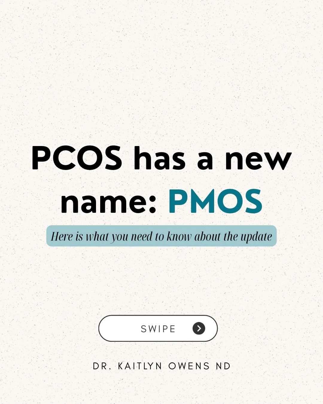 PCOS is being renamed to PMOS (Polyendocrine Metabolic Ovarian Syndrome)

In my opinion, this is a move in the right direction, because PCOS/PMOS has always been about more than ovarian &ldquo;cysts&rdquo; (which are actually follicles, not true path