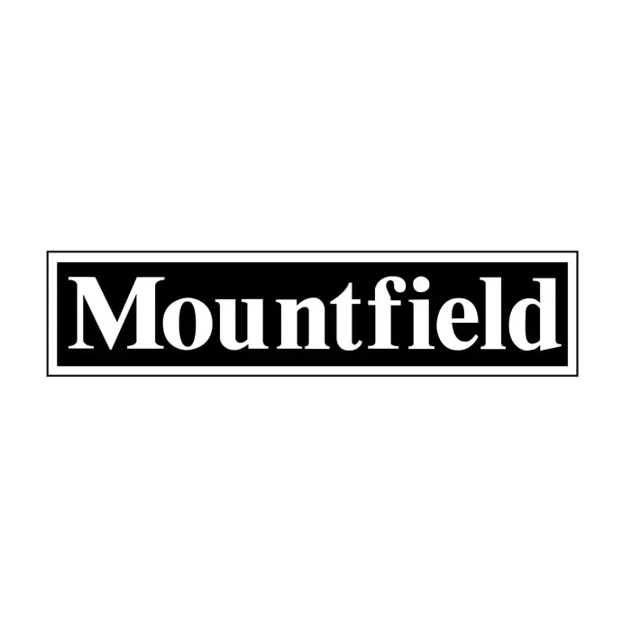 Black and white logo with the word 'Mountfield' in bold letters inside a rectangular border.