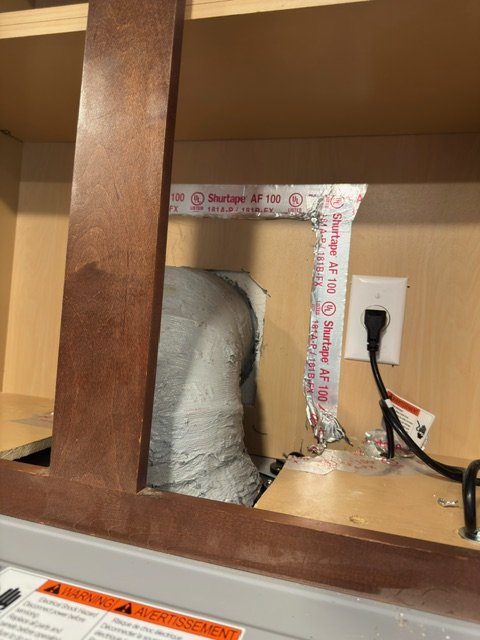 Range Hood duct transition to wall vent