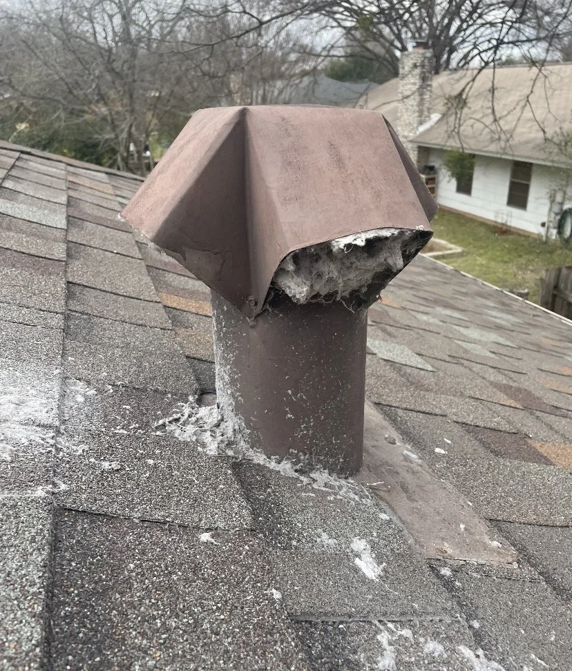 4-Way Roof Vent (Clogged) - Incorrect by building code
