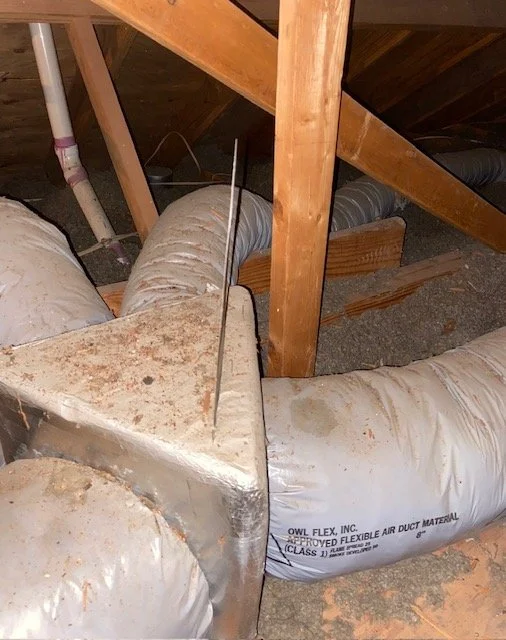 HVAC Duct Pie Box- Ducts should be run directly back to the supply source or split with a "wye" for optimized cfm