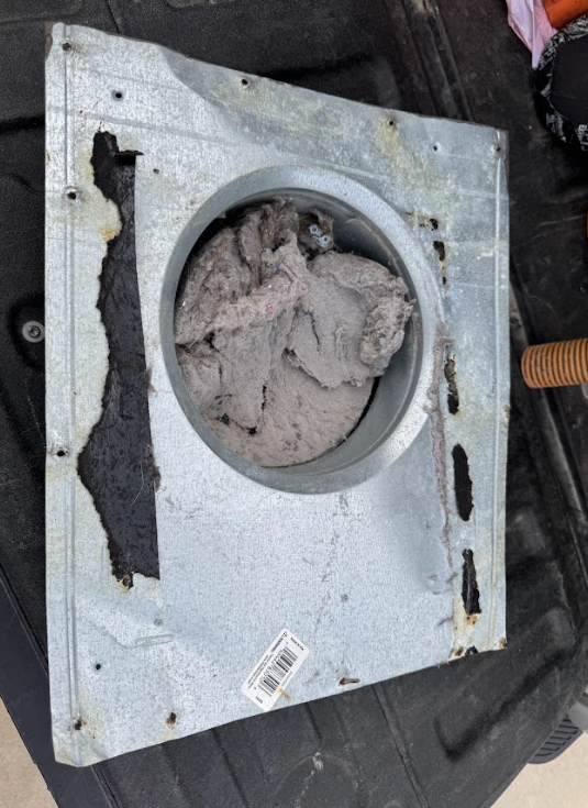 Bottom side Tortoise Shell Roof Vent - Incorrect by code for dryer venting  due to screen and no damper system