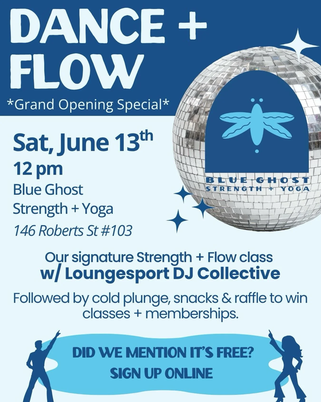 May we have this dance? 🪩

Come celebrate our Grand Opening with us next Saturday, June 13th @ 12pm with our signature Strength + Flow class DJ&rsquo;ed by the talented @trevoravl 💿

After we drop it like it&rsquo;s hot (it is an 85 degree class af