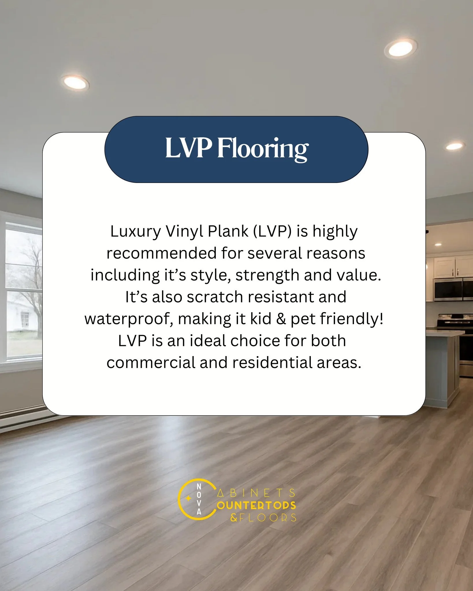Looking for flooring thats durable and easy to maintain? With LVP, you&rsquo;re getting the look of hardwood floors without the hassle! Nova offers 12 different styles in stock for you to choose from. 

Not finding what you like? While we are confide