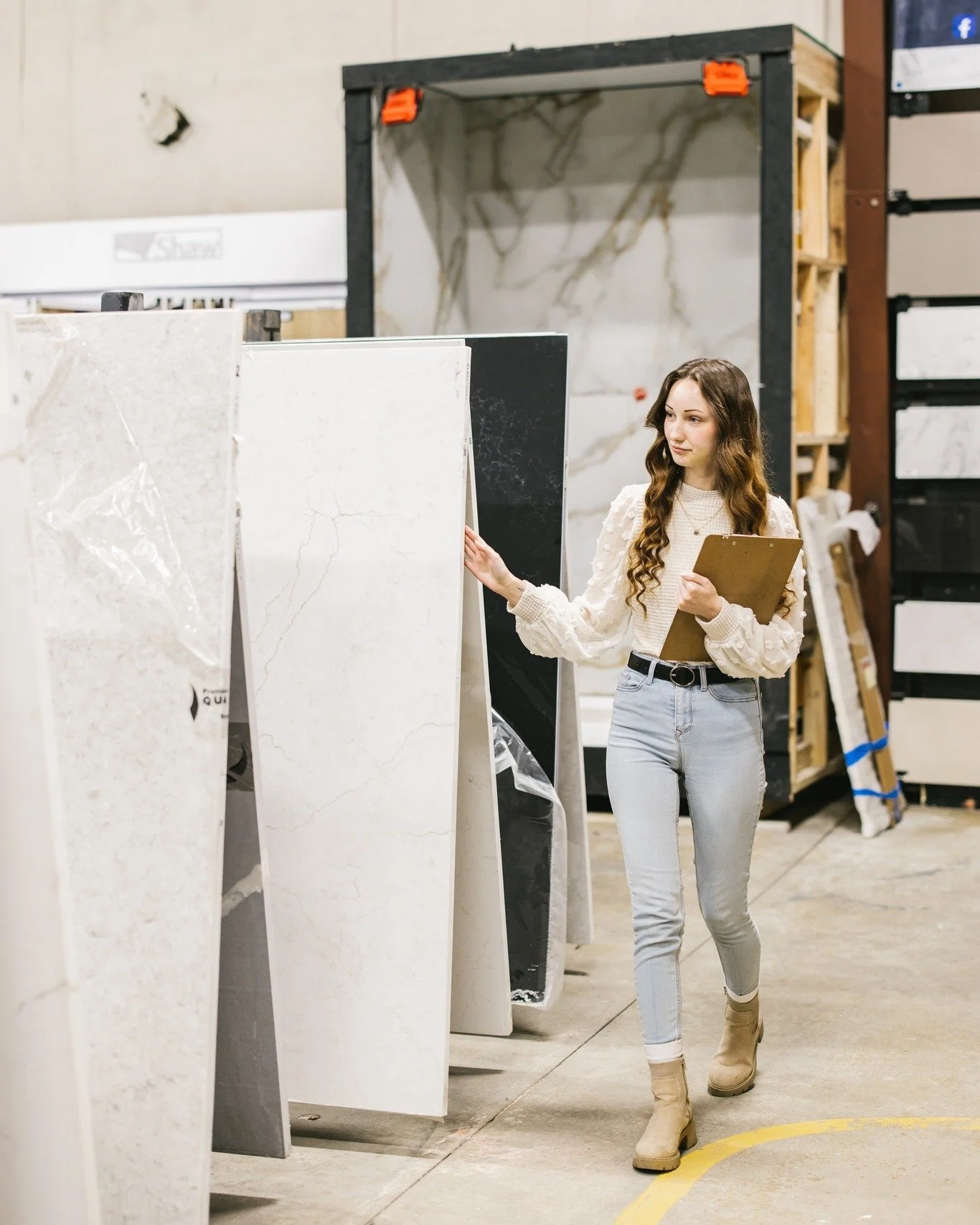 No appointment needed! Stop in anytime and one of our lovely employees would be more than happy to walk through the showroom and show you our inventory!

We have over 90 colors of marble, granite, quartz in stock! You&rsquo;ll be sure to find somethi