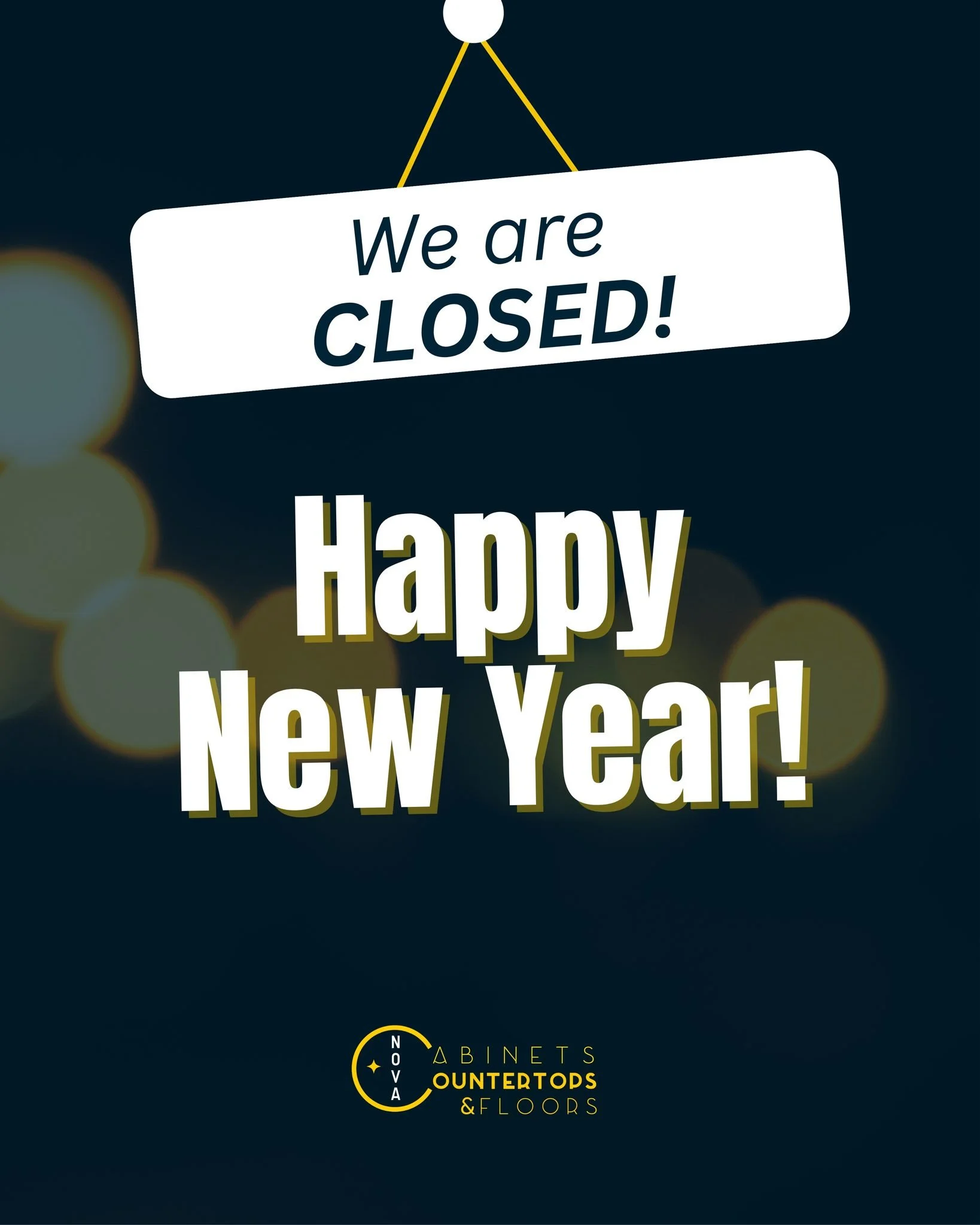 Happy New Year from your Nova Cabinets, Countertops and Floors!

Reminder: We are CLOSED today (1/1/26) but will resume our normal business hours tomorrow. See you at 8 AM!