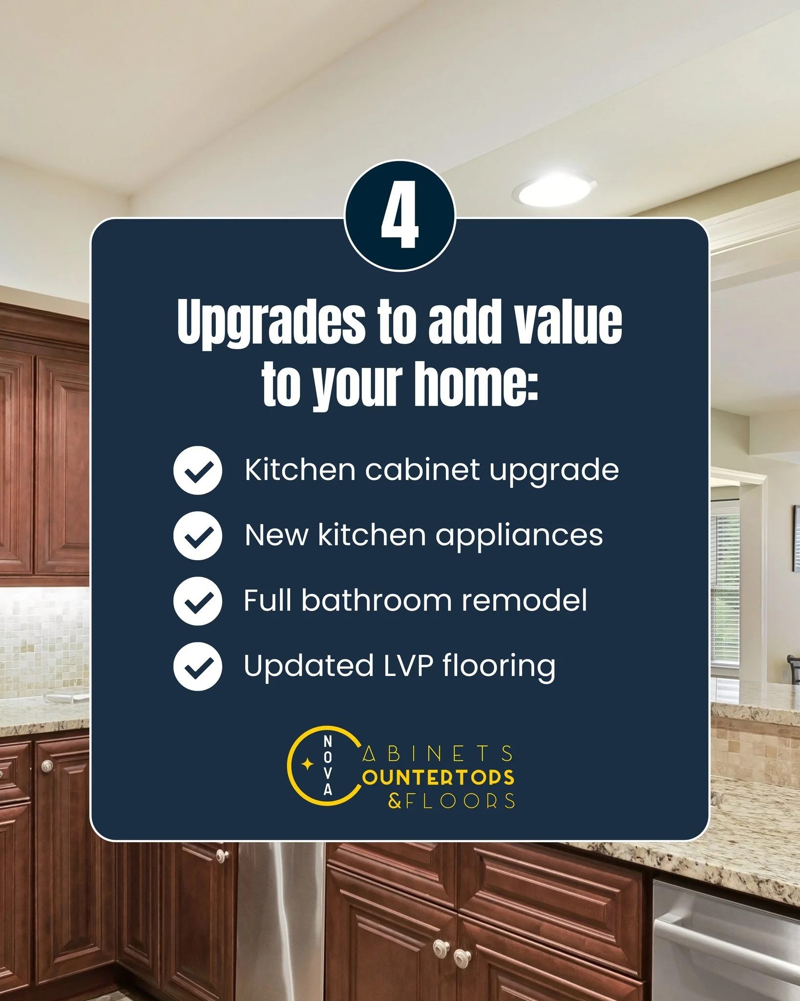 If you&rsquo;re going to invest in your home, you want it to be *worth it*.

The upgrades that consistently add the most value are the ones you use every day and buyers notice first:

🍽️ Kitchen cabinet upgrades

🆕 New appliances

🛀 Full bathroom 