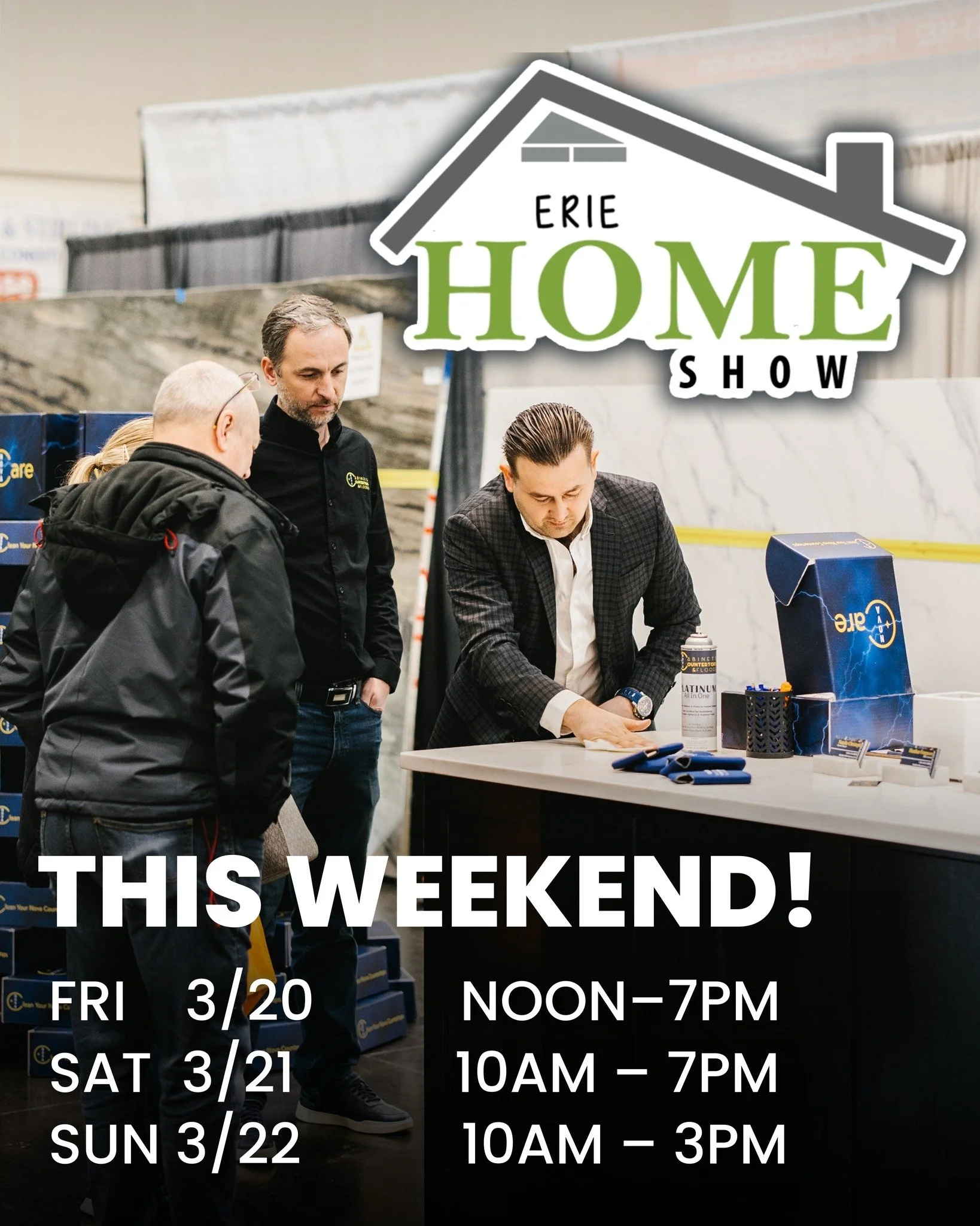 We&rsquo;re so excited for this weekend! Mark your calendars! 🎉

Nova Cabinets, Countertops &amp; Flooring will be back at the Erie Home &amp; Outdoor Living Show at the Bayfront Convention Center from March 20-22! This home show is basically a one-
