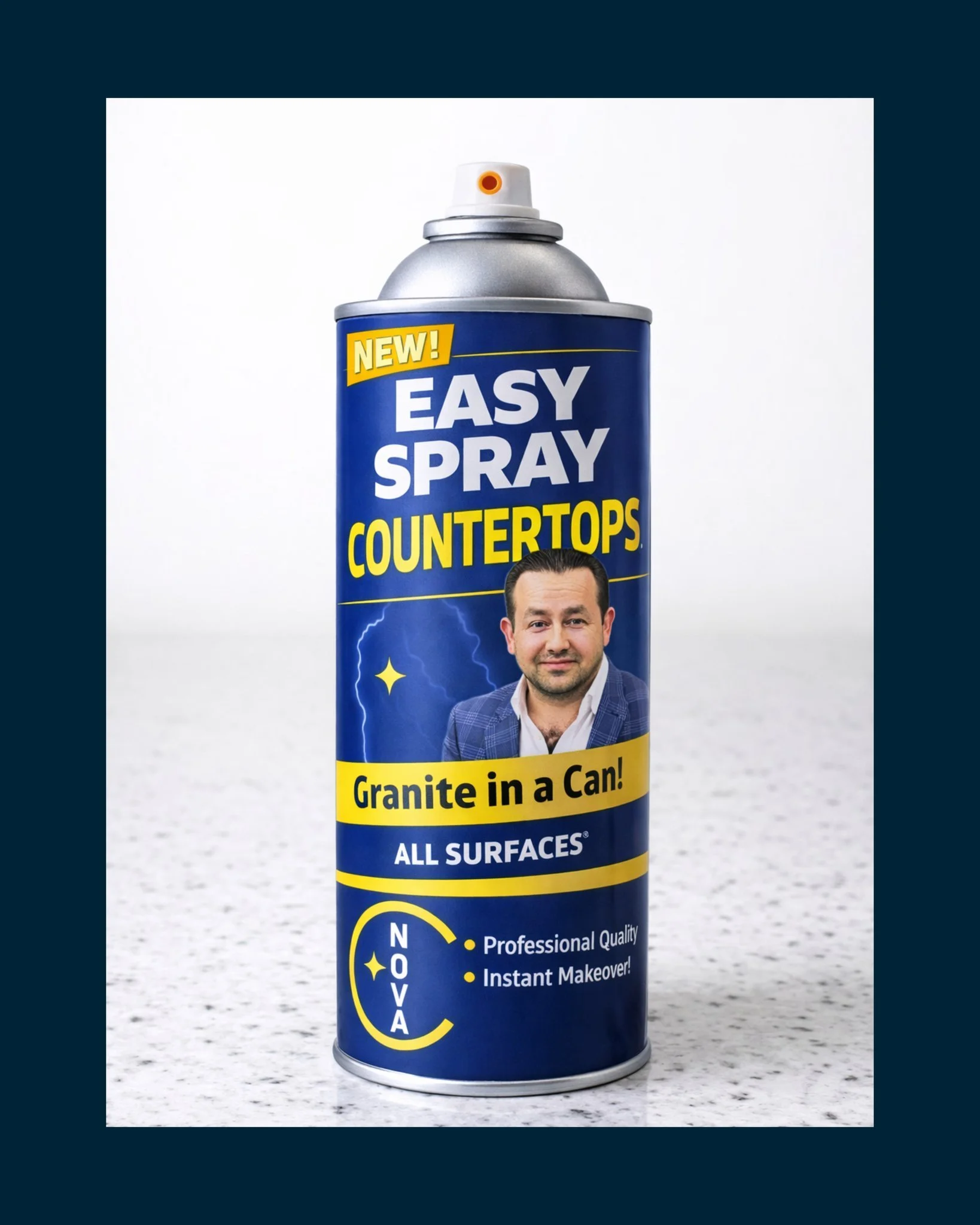 Introducing the future of countertops created by our very own, Ivan!! 🧠 🥸

Why wait weeks for fabrication and installation when you can upgrade your kitchen in minutes? With our NEW Easy Spray Countertops, you get excellent quality results with jus