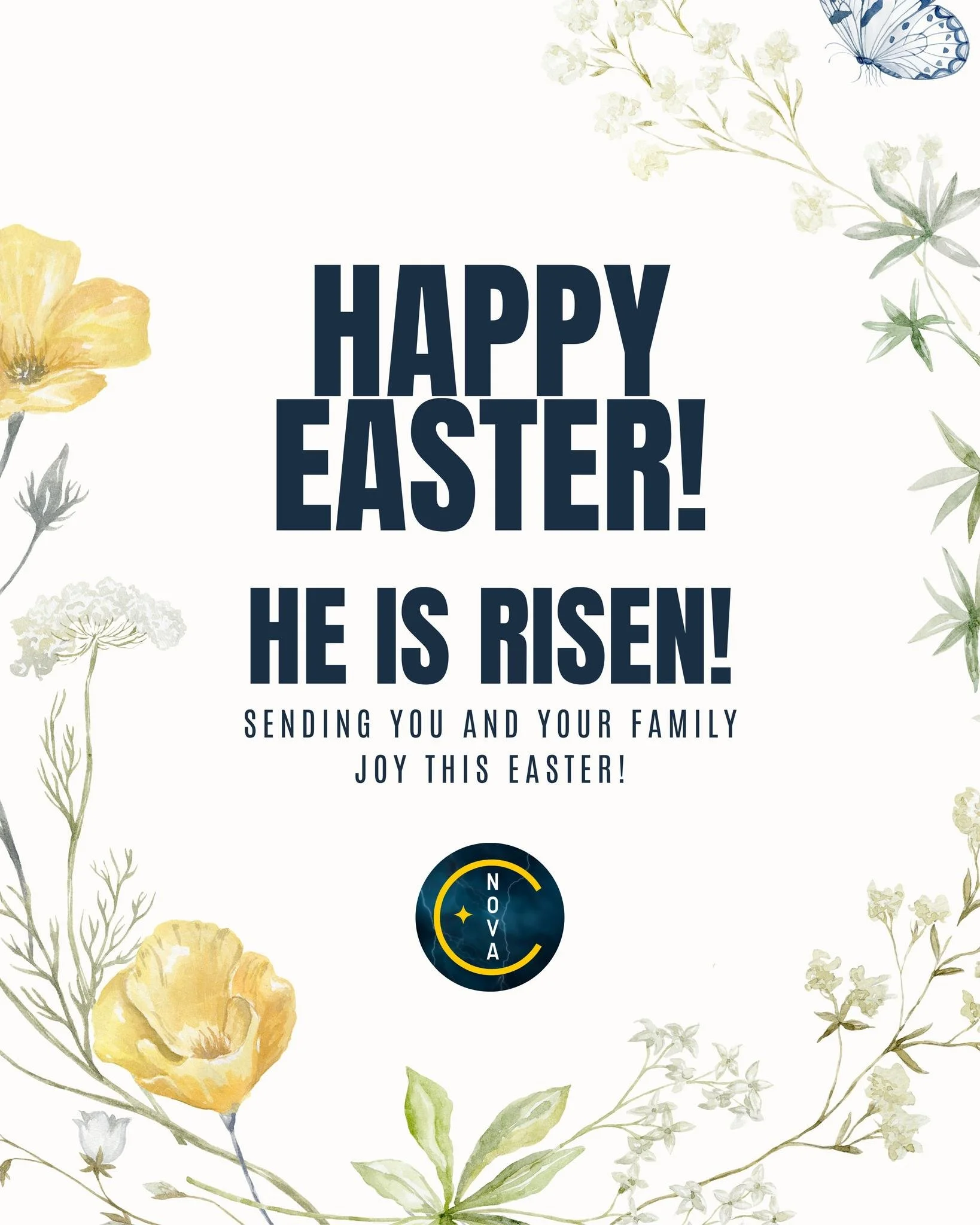 Happy Easter from all of us at Nova! 🐣🌷

We hope today is filled with family time and a little bit of spring sunshine! 
Here&rsquo;s to a beautiful season ahead!

Wishing you a joyful and blessed Easter from your Nova family! 💛