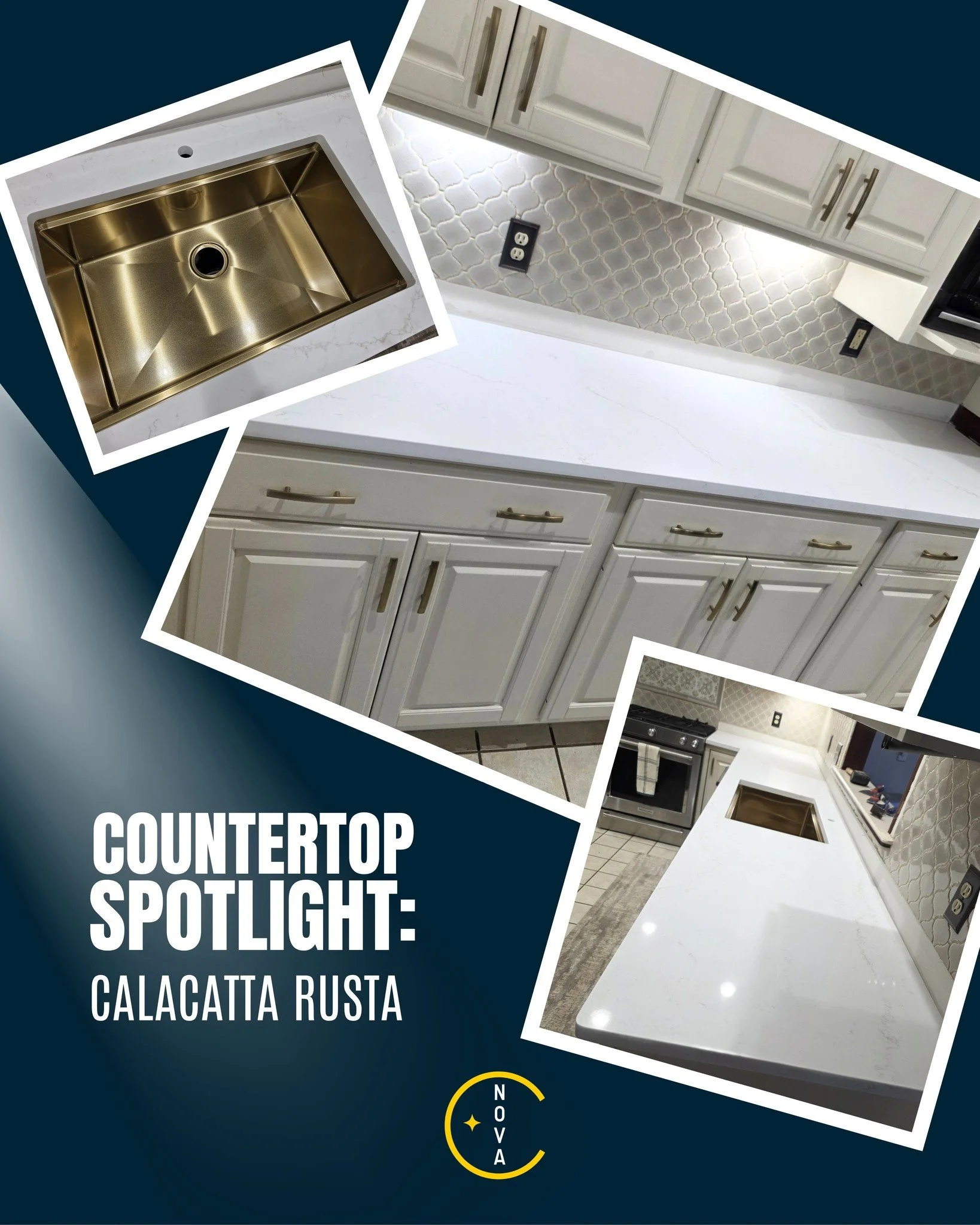 Quartz Feature: Calacatta Rusta
Thinking about upgrading your countertops but not sure what direction to go?
Let&rsquo;s talk about one of the most popular choices we see being installed every day: Quartz!

There are many reasons to choose quartz!
1.