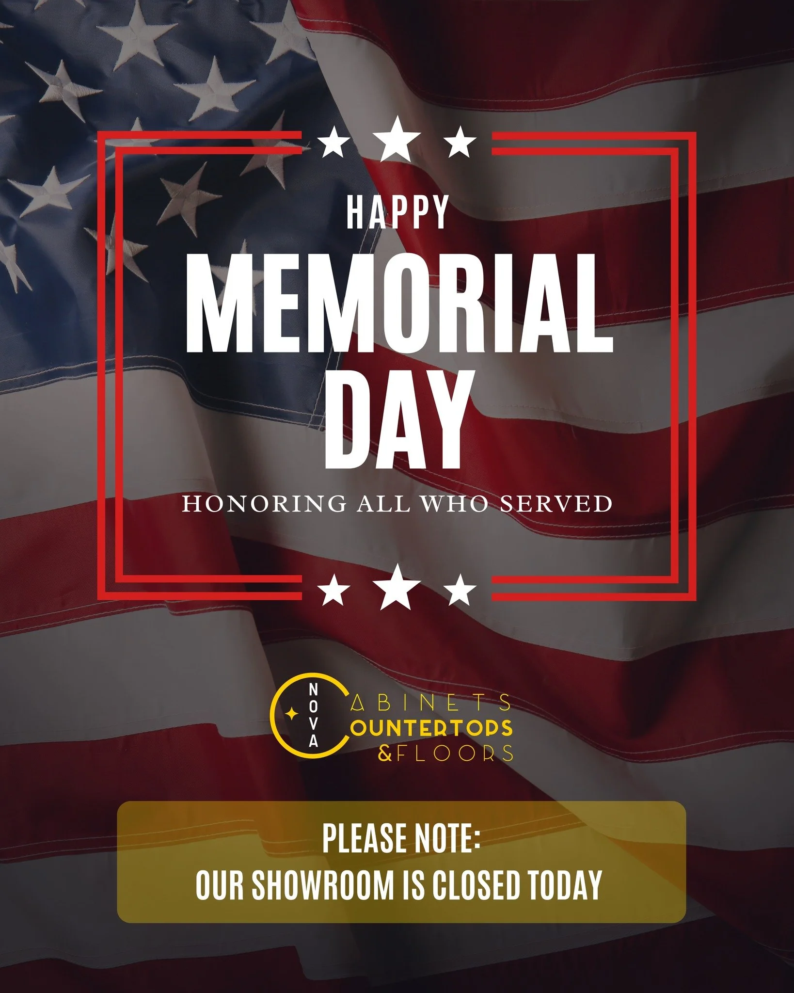 In honor of Memorial Day, we are closed today so our team can spend time with their families and remember those who made the ultimate sacrifice for our country. 🇺🇸

We will reopen Tuesday with normal business hours. Wishing everyone a safe and mean