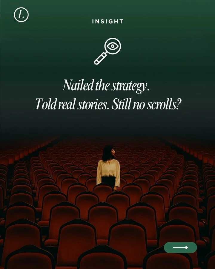 Nailed the Strategy. Told Real Stories. Still no Scrolls? 

Find out why! 

#Strategy #TheLobbyReport #Marketing #BrandBuilding