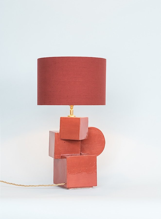Steenrode lamp van keramiek
