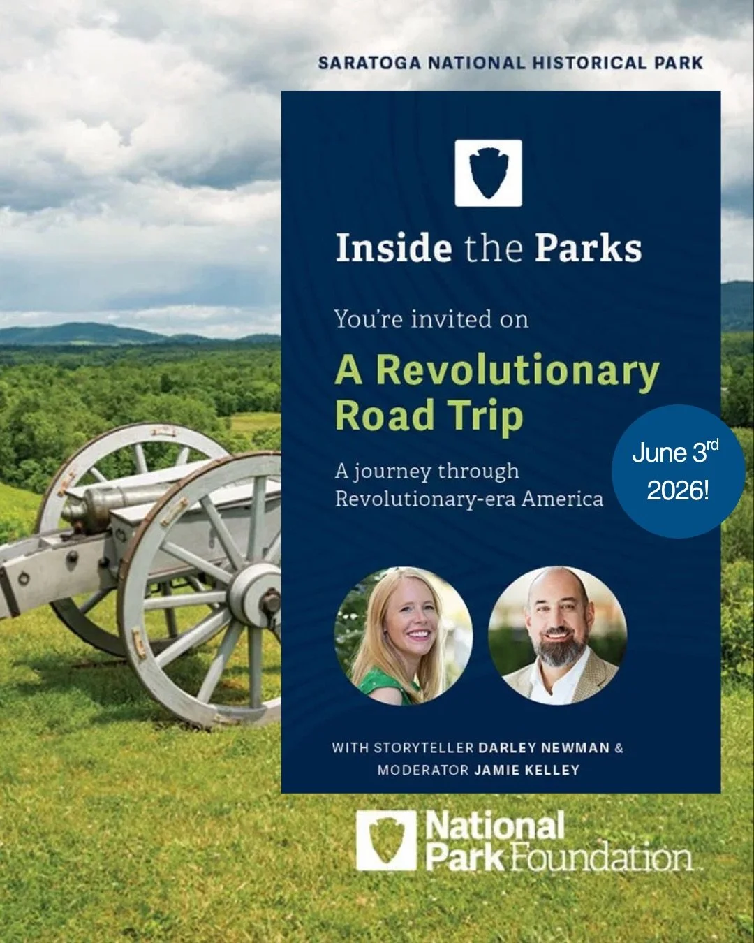 There&rsquo;s a FREE front-row seat to American history with your name on it. 🇺🇸 

On June 3rd, I&rsquo;m going Inside the Parks with the @nationalparkfoundation for a FREE live webinar and you&rsquo;re invited. We&rsquo;re talking national parks a