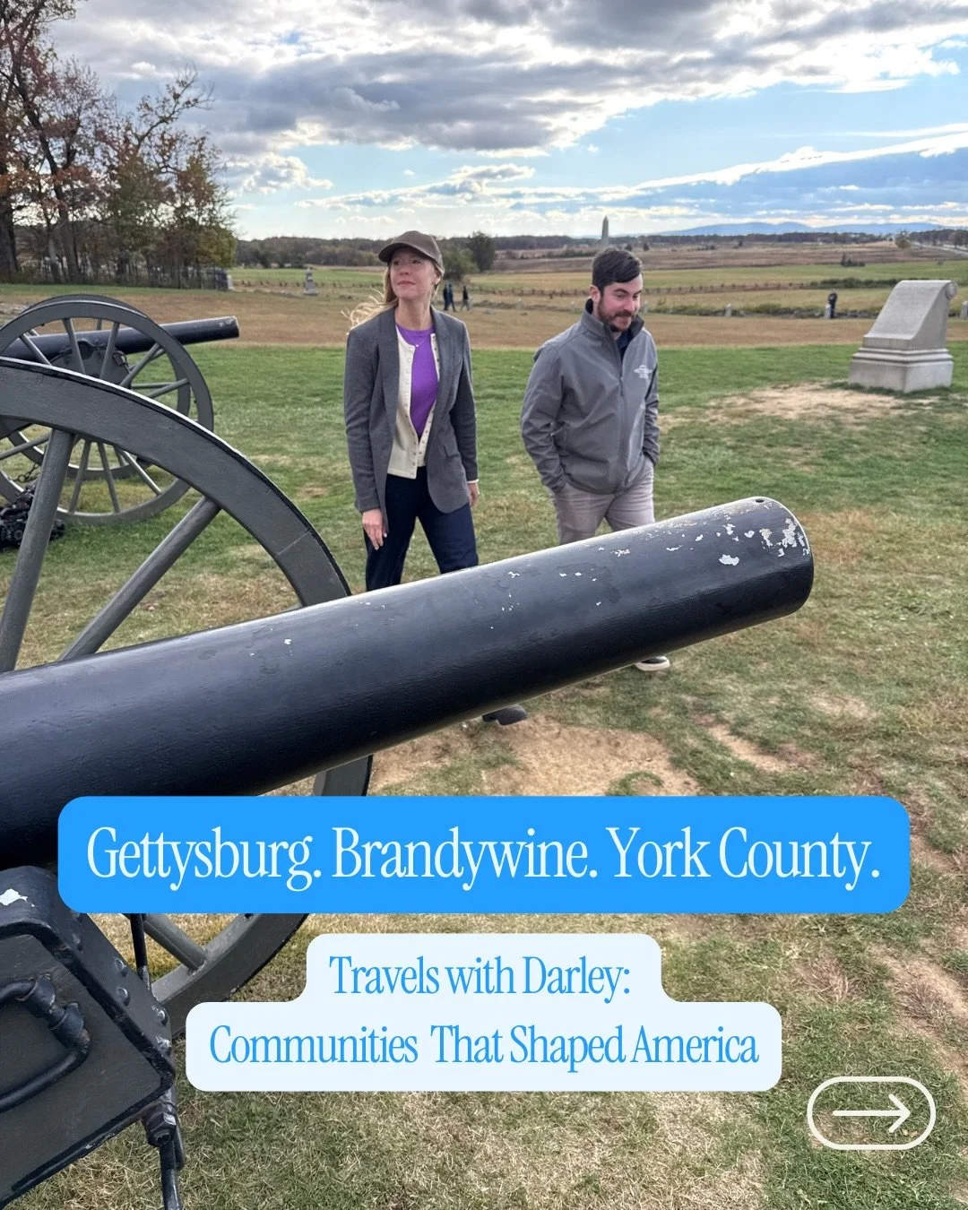 In Pennsylvania, step into the stories that shaped America at these travel sites.

I walked Cemetery Ridge at Gettysburg, visited a farm market on a Revolutionary War battlesite at Thornbury Farm, uncovered York County&rsquo;s forgotten role as a tem