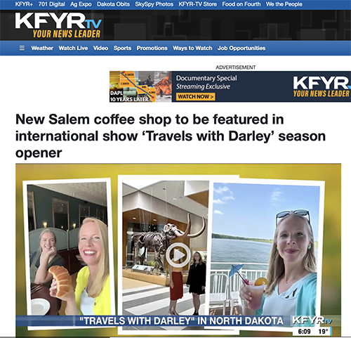 KFYR Udderly Caffeinated featured on Travels with Darley