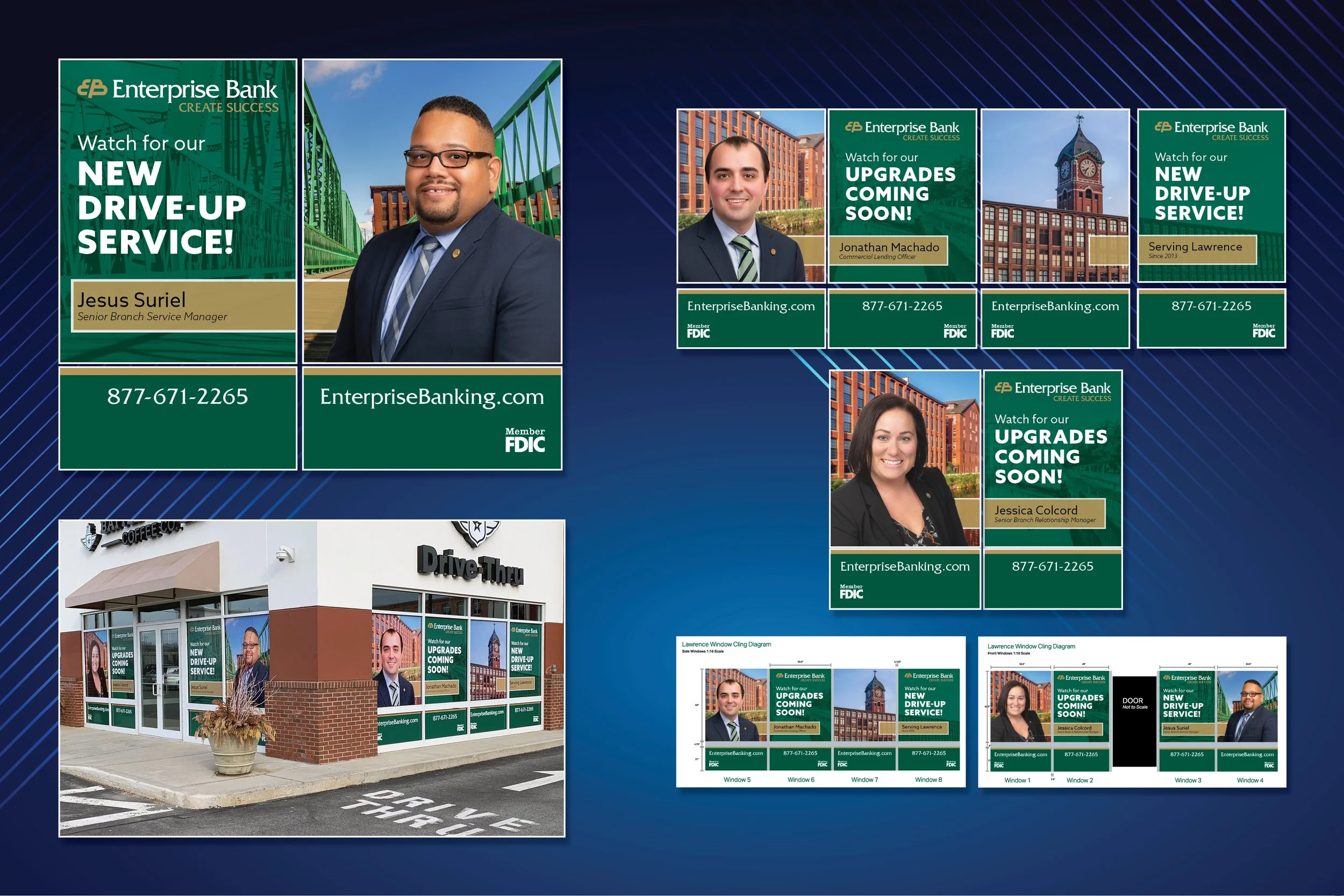 ENTERPRISE BANK - Window clings for Lawrence branch renovation.