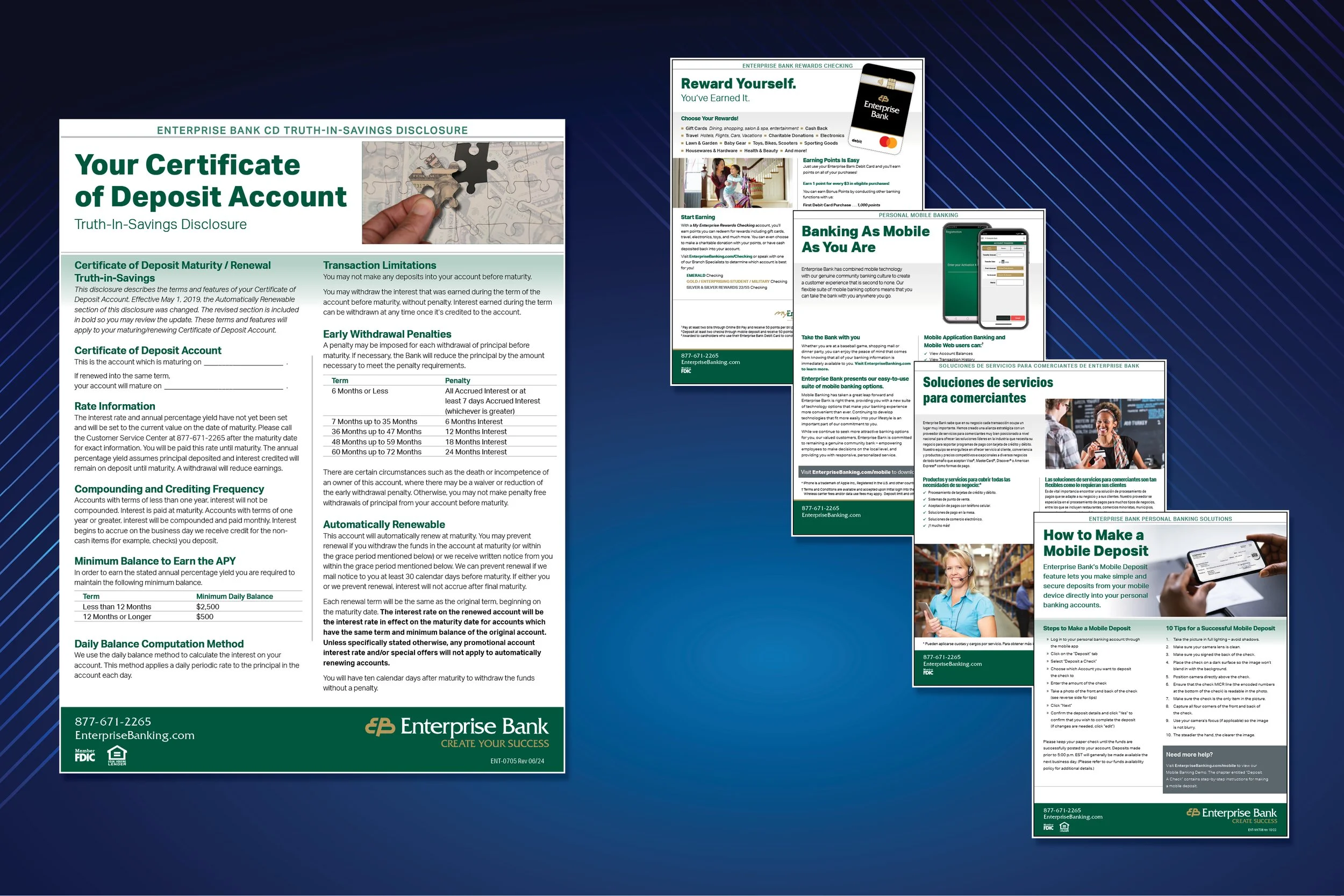 ENTERPRISE BANK - Print-on-demand instructional and informational digital brochure library.