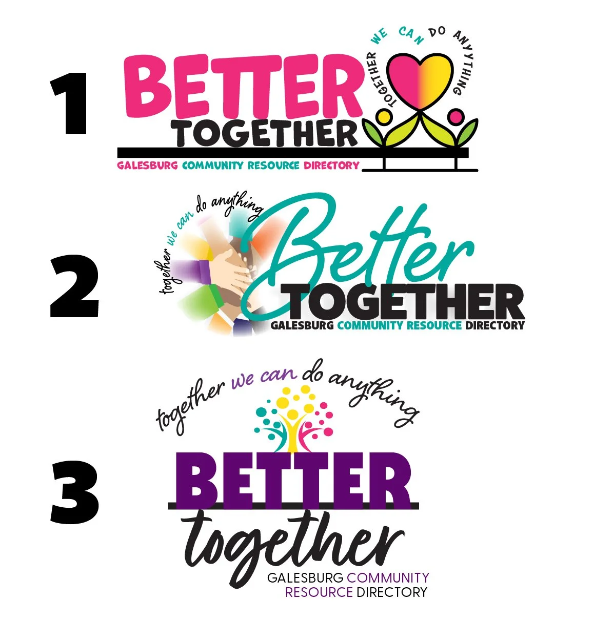 logo design choices for multipage resource directory