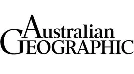 Australian Geographic logo in black text on a white background.