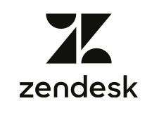 Zendesk logo with abstract black symbol and company name