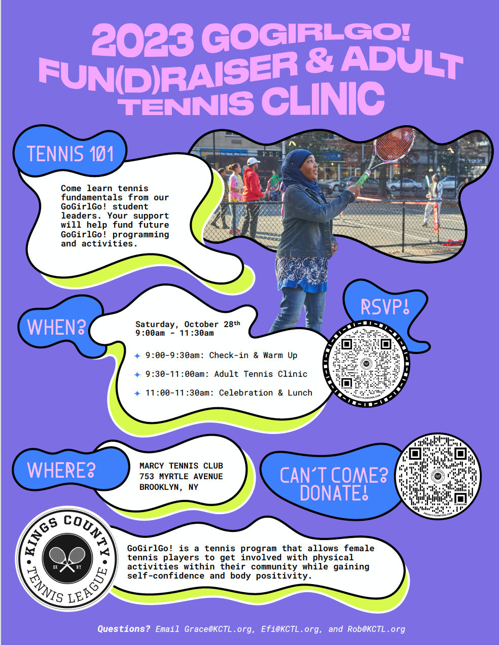 GoGirlGo! Fun-Raiser and Adult Tennis Clinic