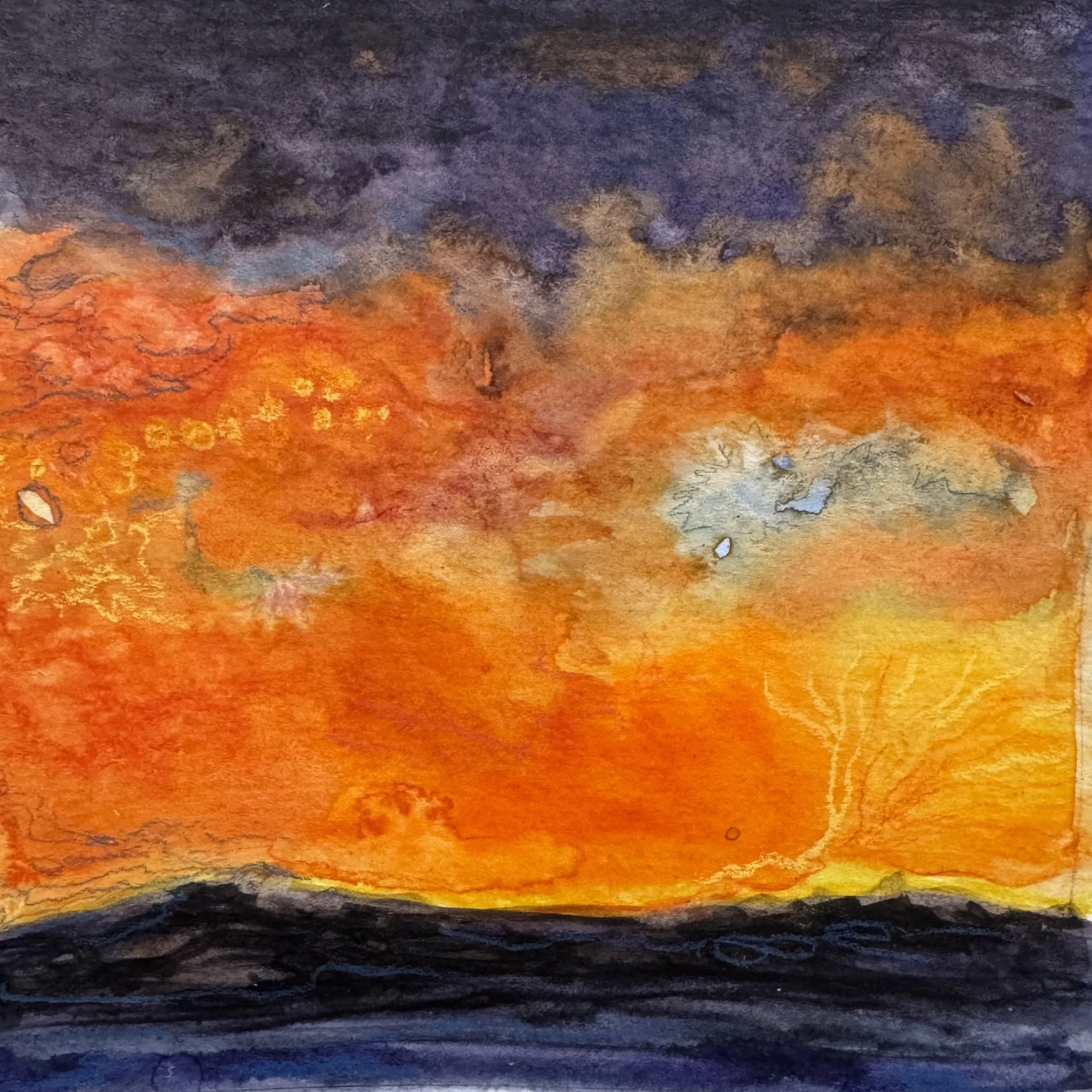 Sunset over the Atlantic Horizon  5”sq